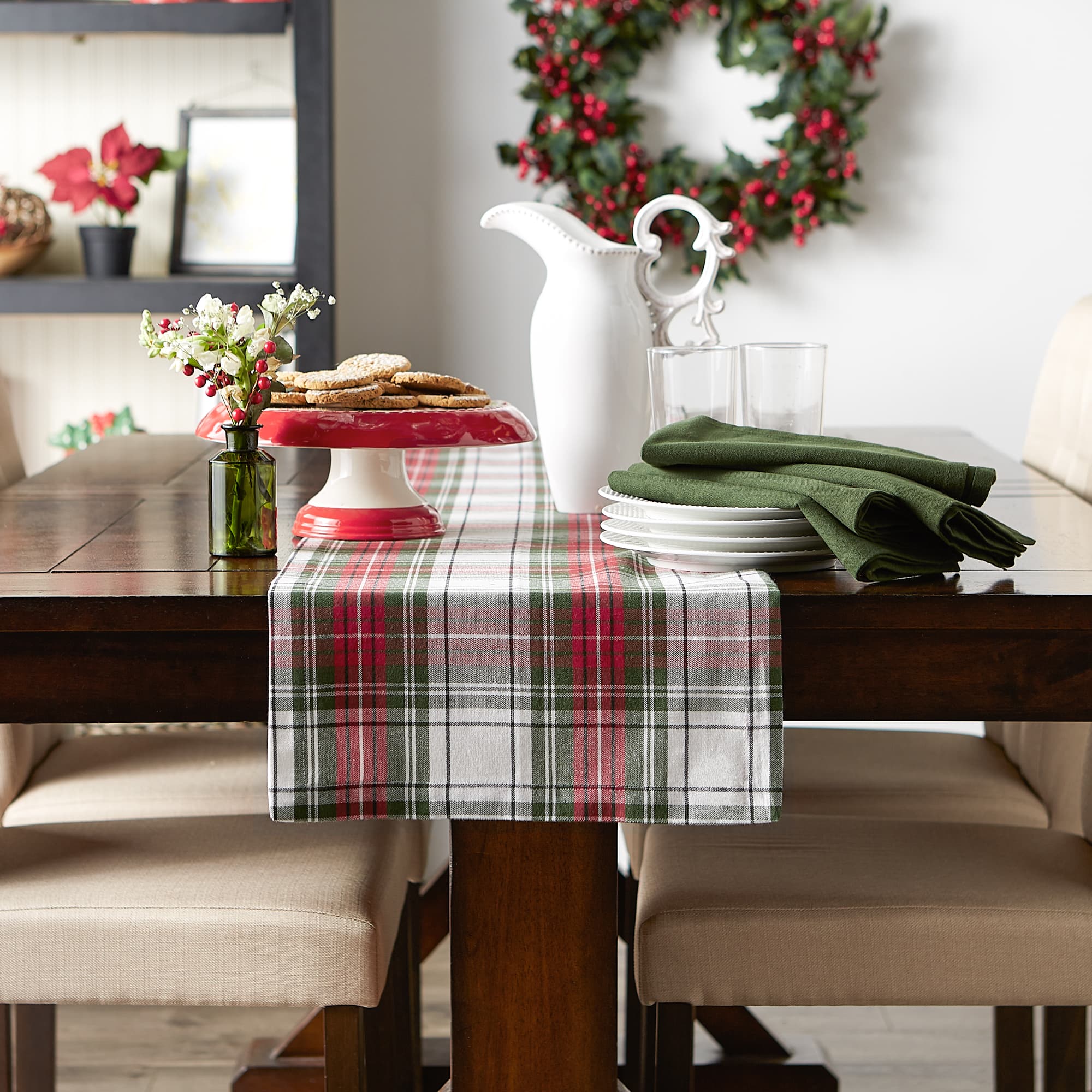 DII&#xAE; 72&#x22; Christmas Plaid Table Runner