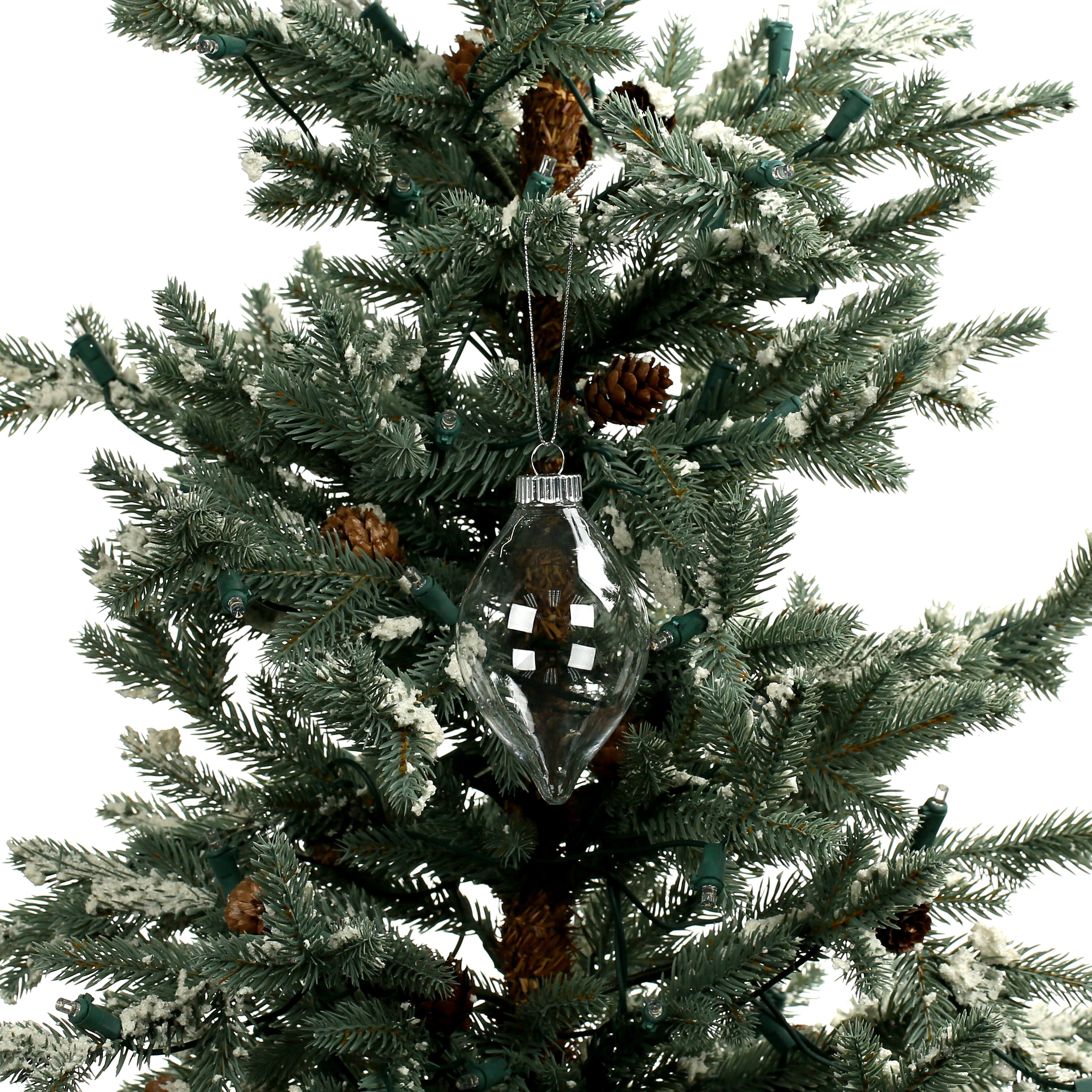 4 Pack 4.5&#x22; Clear DIY Plastic Teardrop Ornaments by Make Market&#xAE;