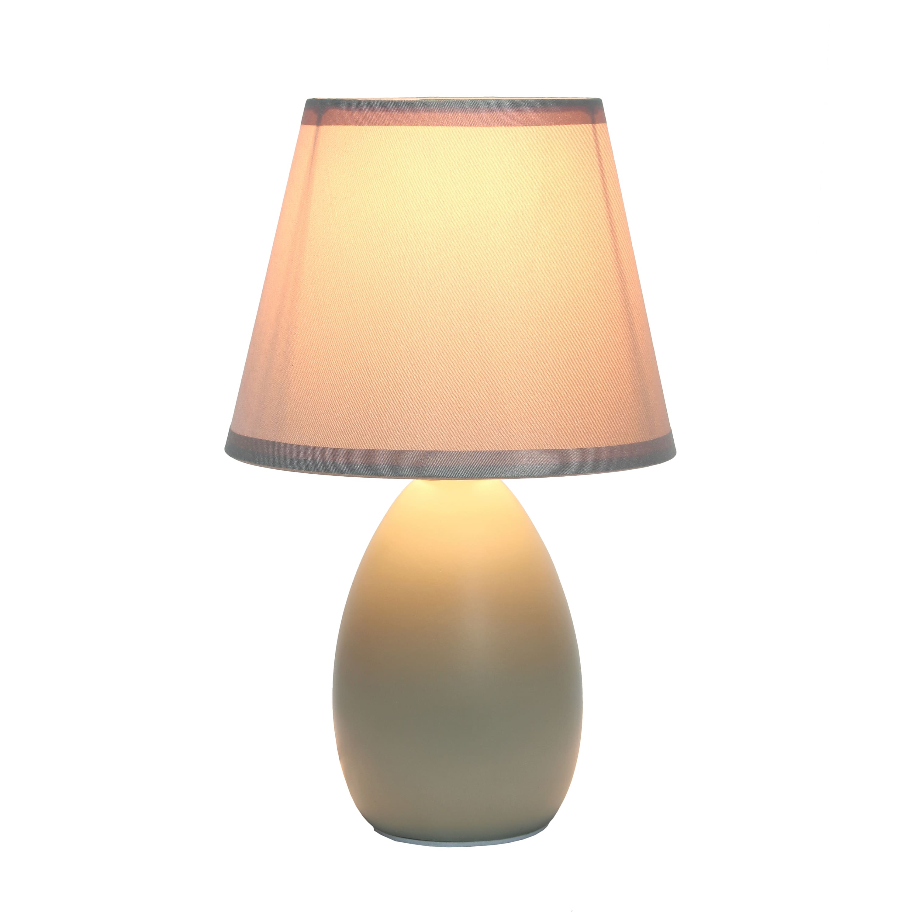 Simple Designs Mini Egg Oval Ceramic Table Lamp