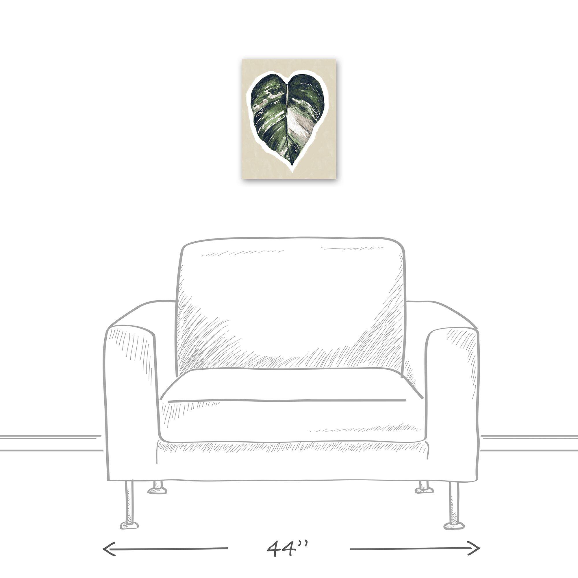 Green Tropical Leaf 11" x 14" Canvas Wall Art