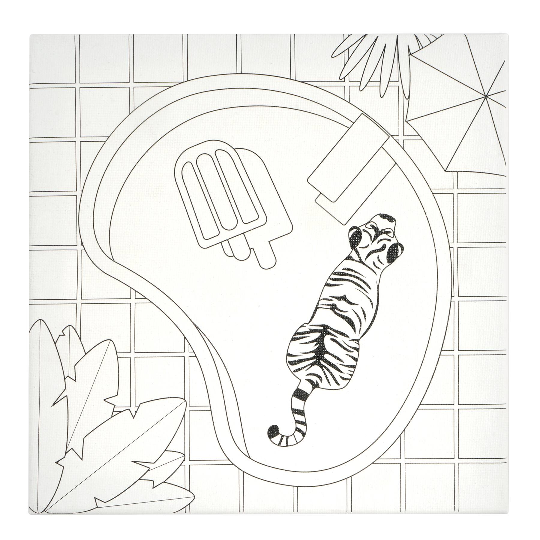 Tiger in Swimming Pool Canvas Painting Kit by Creatology™