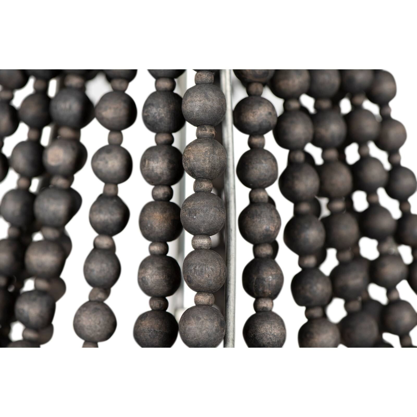 Wood & Metal Framed Chandelier with Wood Bead Draping