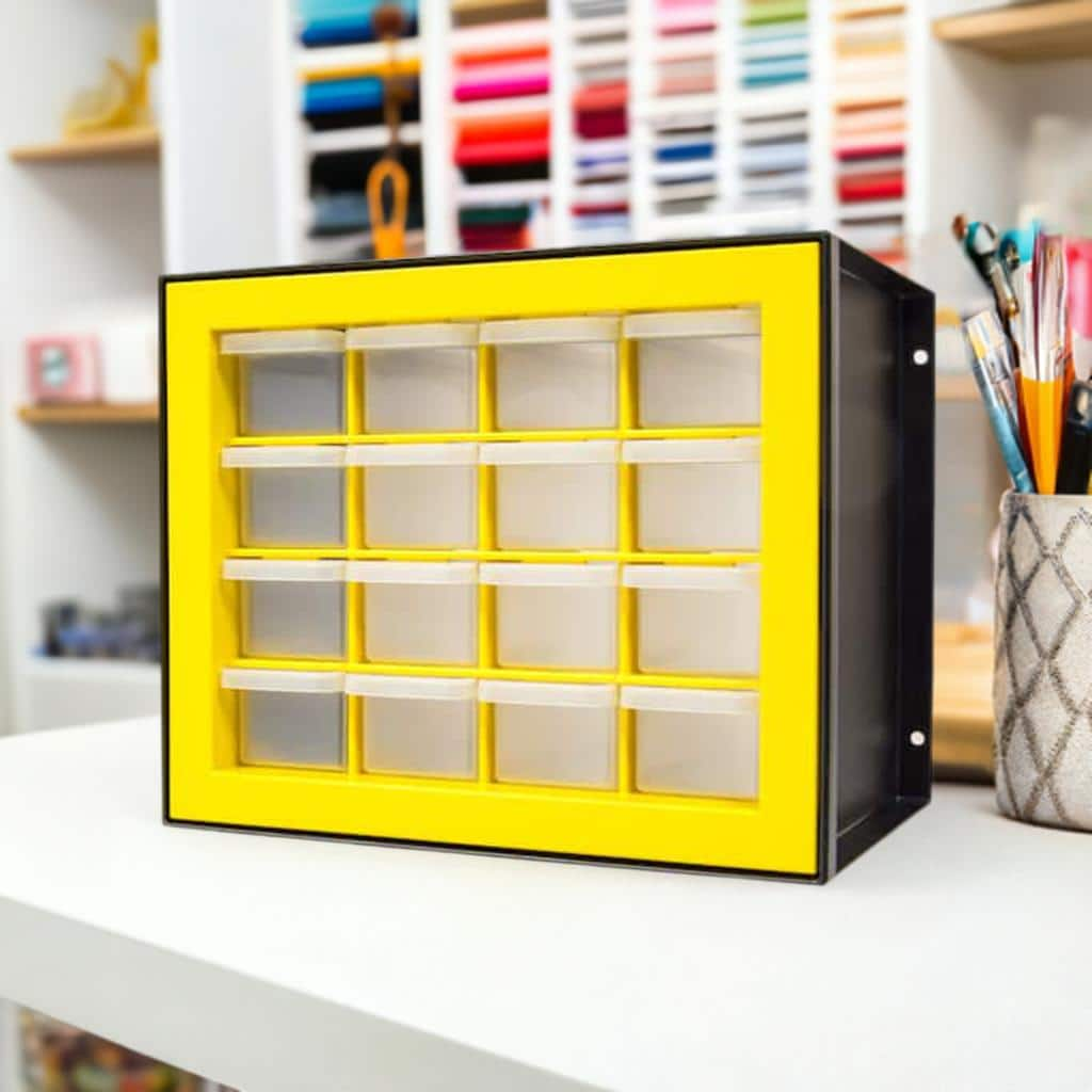 IRIS Black and Yellow 16-Drawer Parts Cabinet