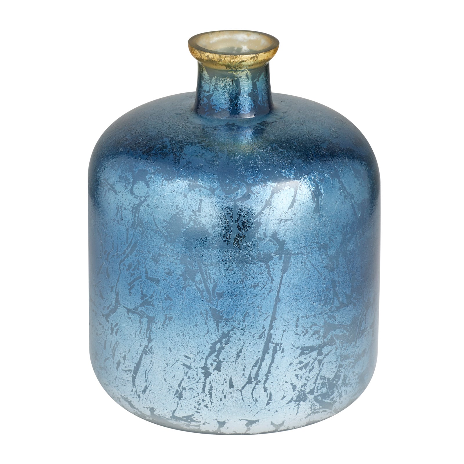 Blue Glass Coastal Vase, 12&#x22; x 10&#x22; x 10&#x22;