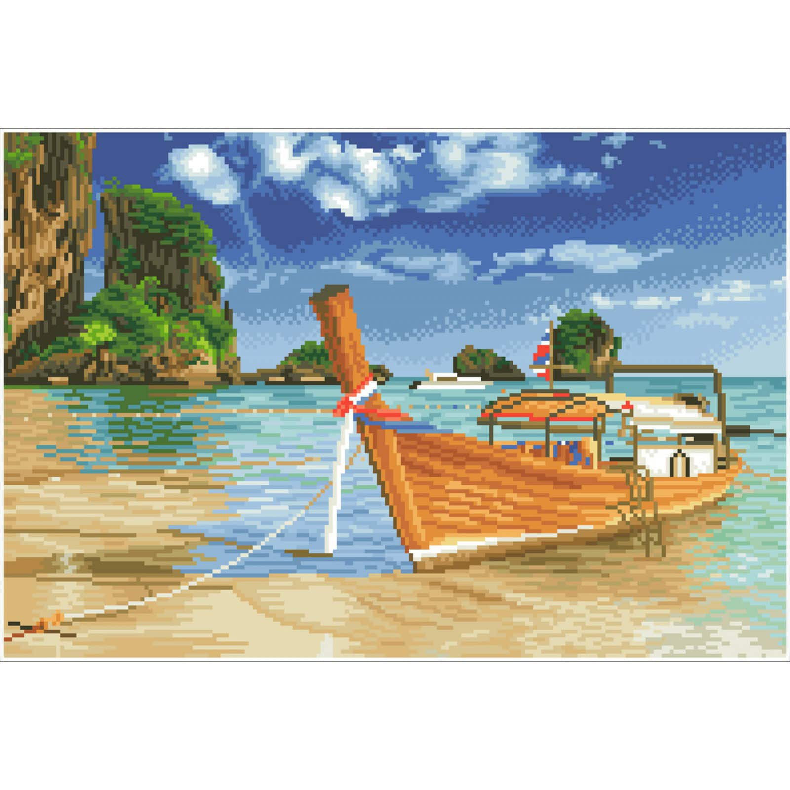 Diamond Dotz&#xAE; Intermediate Thai Escape Pre-Framed Diamond Painting Kit