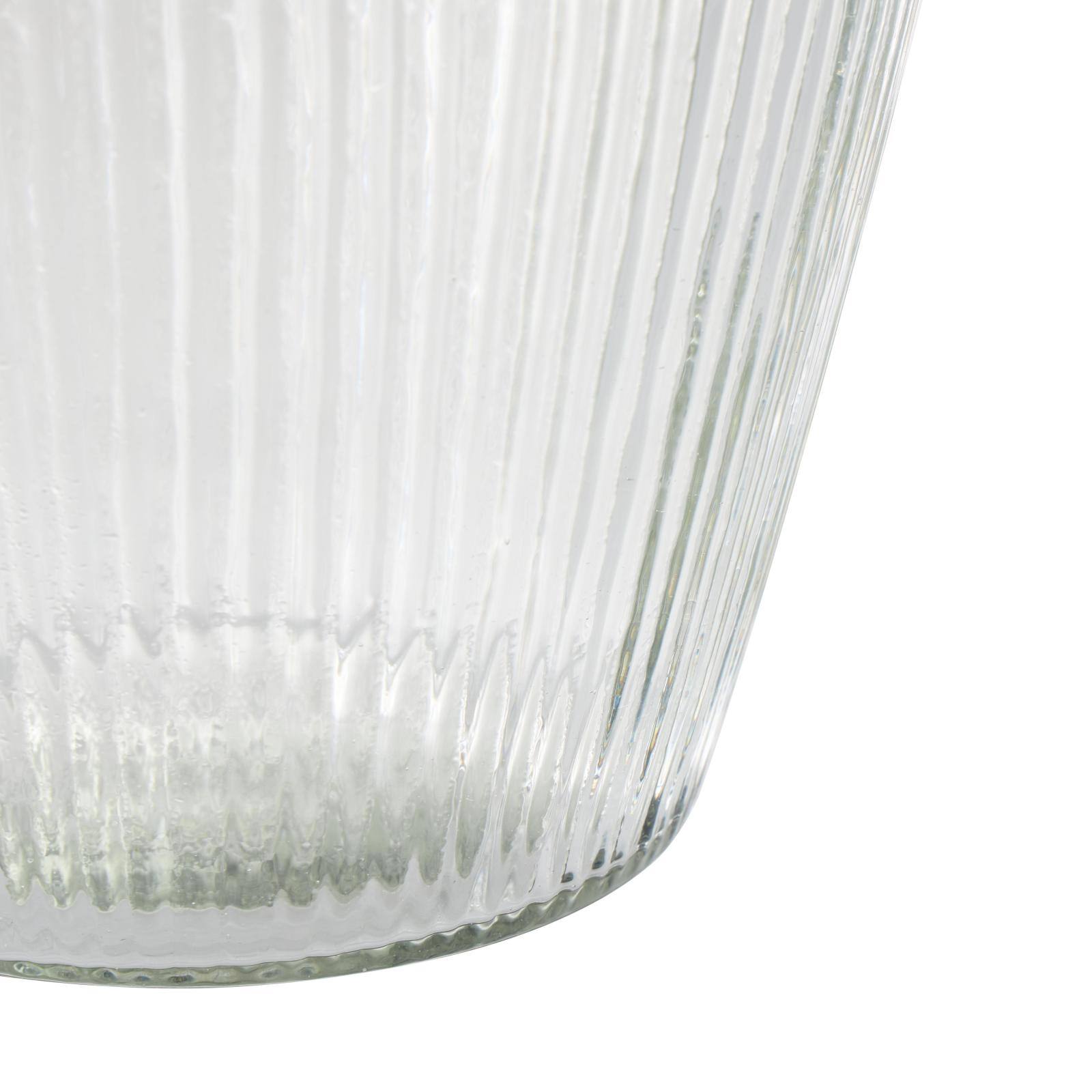 14" Clear Ribbed Glass Vase