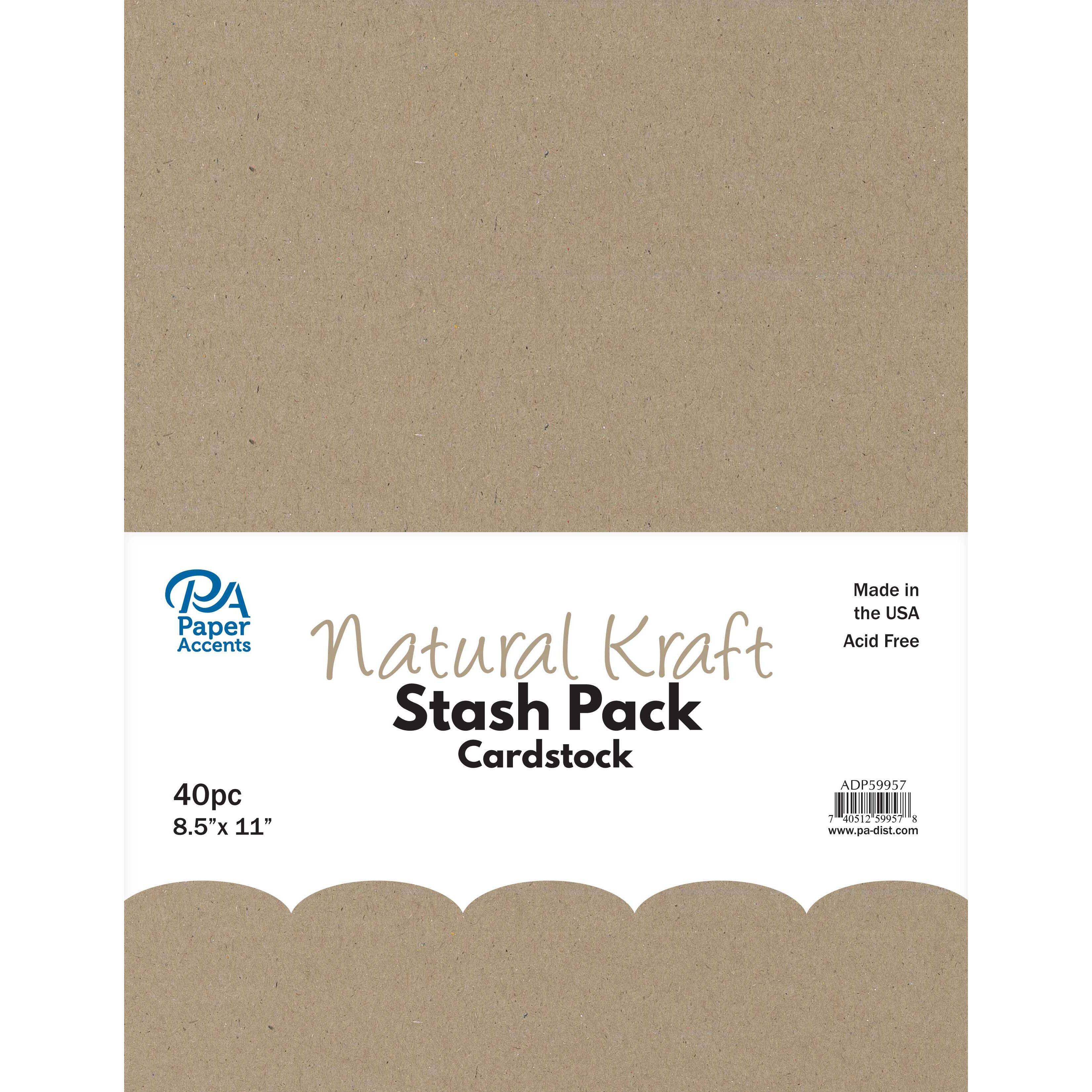PA Paper&#x2122; Accents Natural Kraft Stash Pack 8.5&#x22; x 11&#x22; Cardstock, 40 sheets