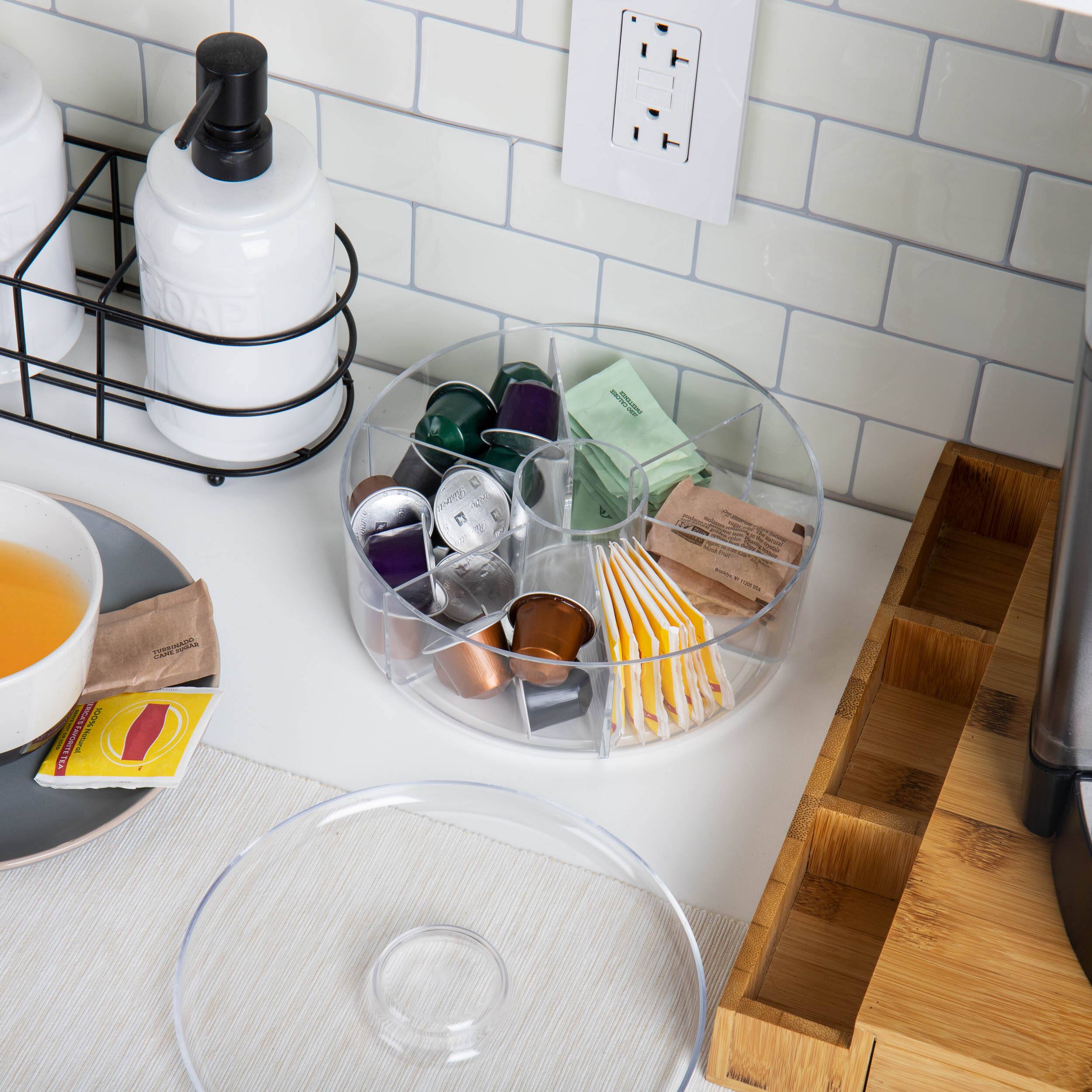 Mind Reader 6-Compartment Clear Acrylic Tea Bag Storage &#x26; Organizer