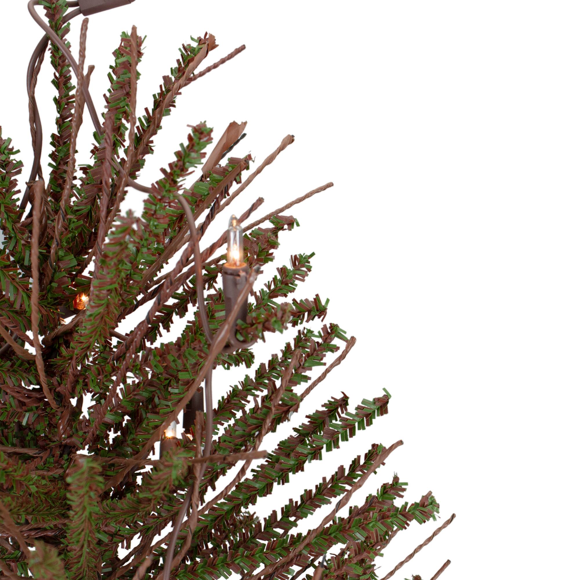 2ft. Pre-Lit Medium Warsaw Twig Artificial Christmas Tree in Burlap Base, Clear Lights