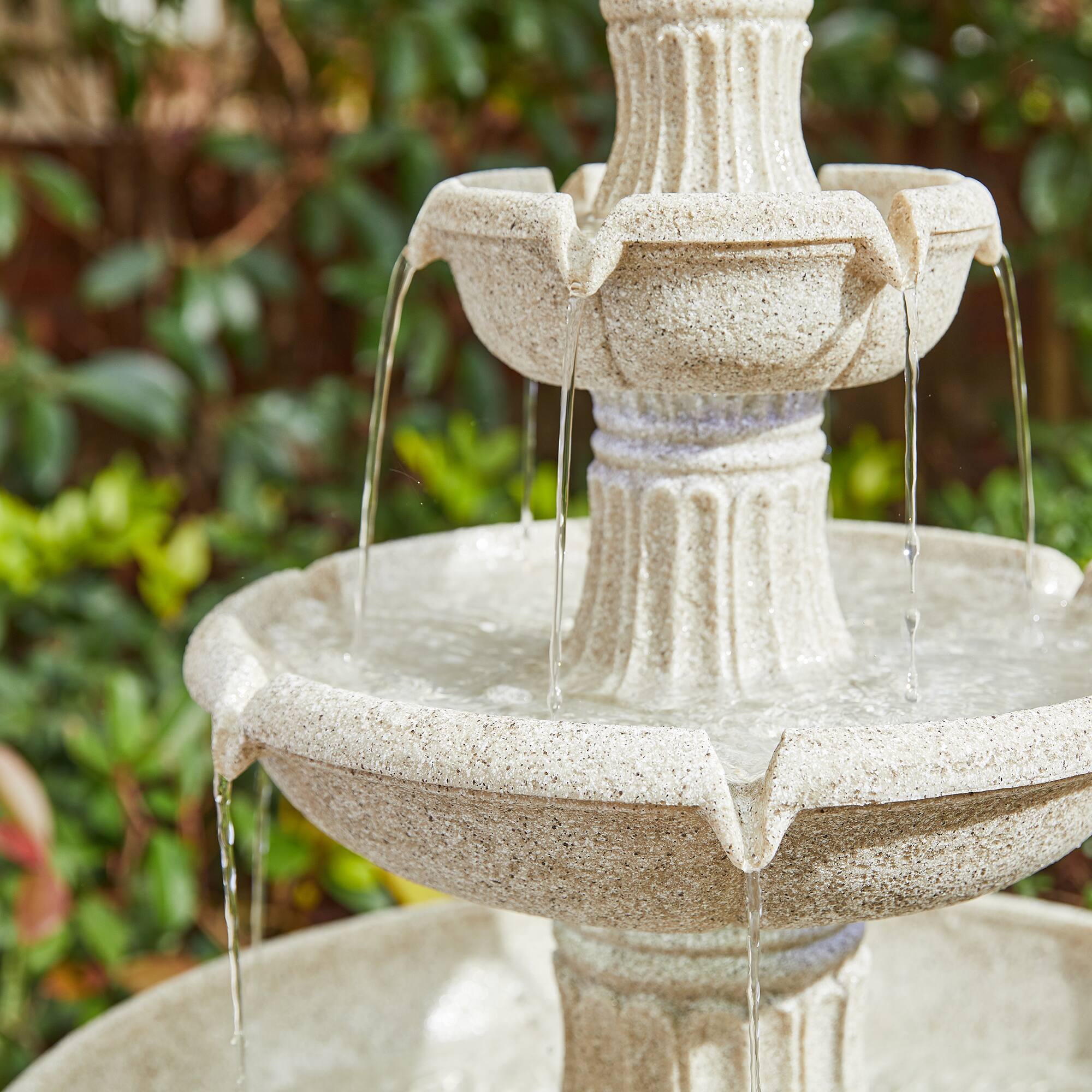 Glitzhome&#xAE; 45&#x22; 3-Tier Ceramic Outdoor Fountain