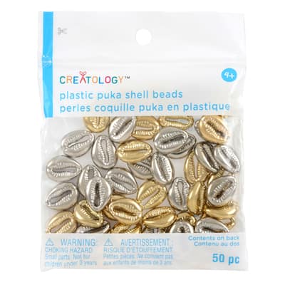 CRE FAUX SHELL BEAD 50PC SL/GD image
