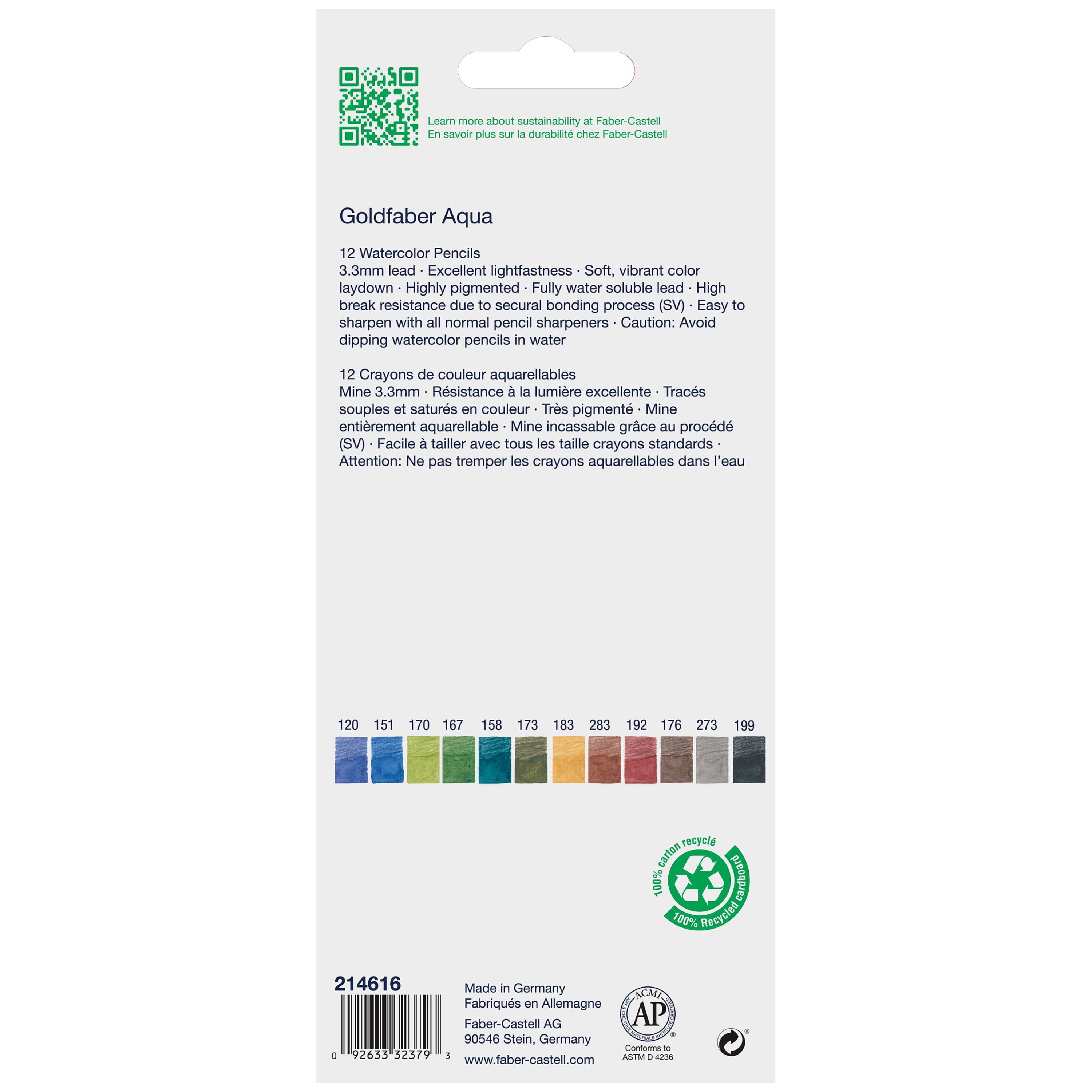 Faber-Castell&#xAE; Goldfaber Aqua 12 Color Landscape Watercolor Pencil Set
