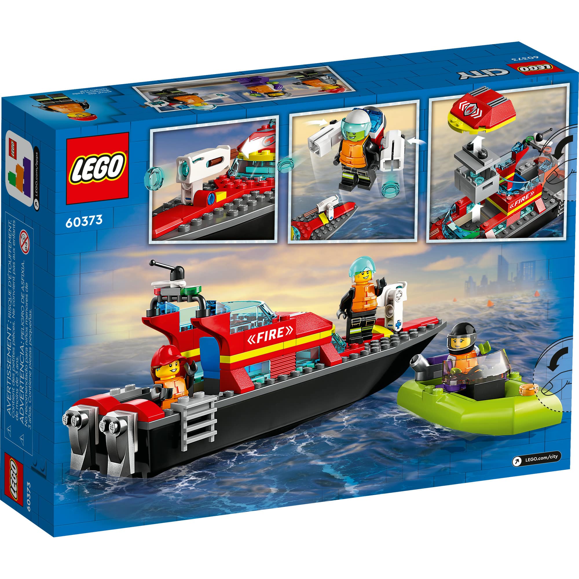 LEGO&#xAE; City Fire Rescue Boat 60373 Building Toy Set (144 Pieces)