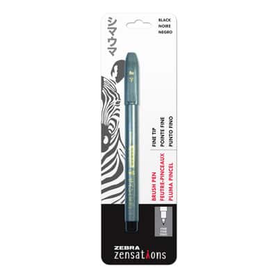 Zebra Zensations Brush Pens, Fine, Black