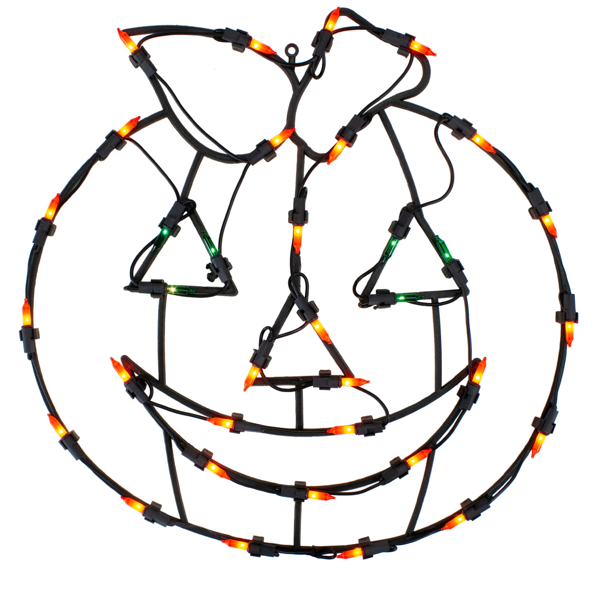 14" Lighted Jack-O-Lantern Halloween Double Sided Window Silhouette Decoration
