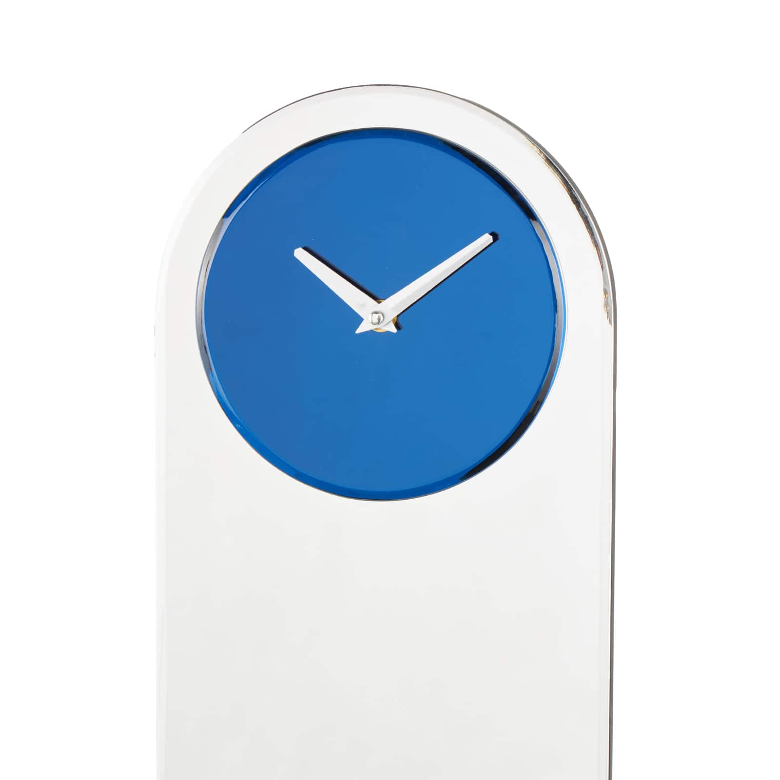 8" x 28" Silver Glass Decorative Wall Clock