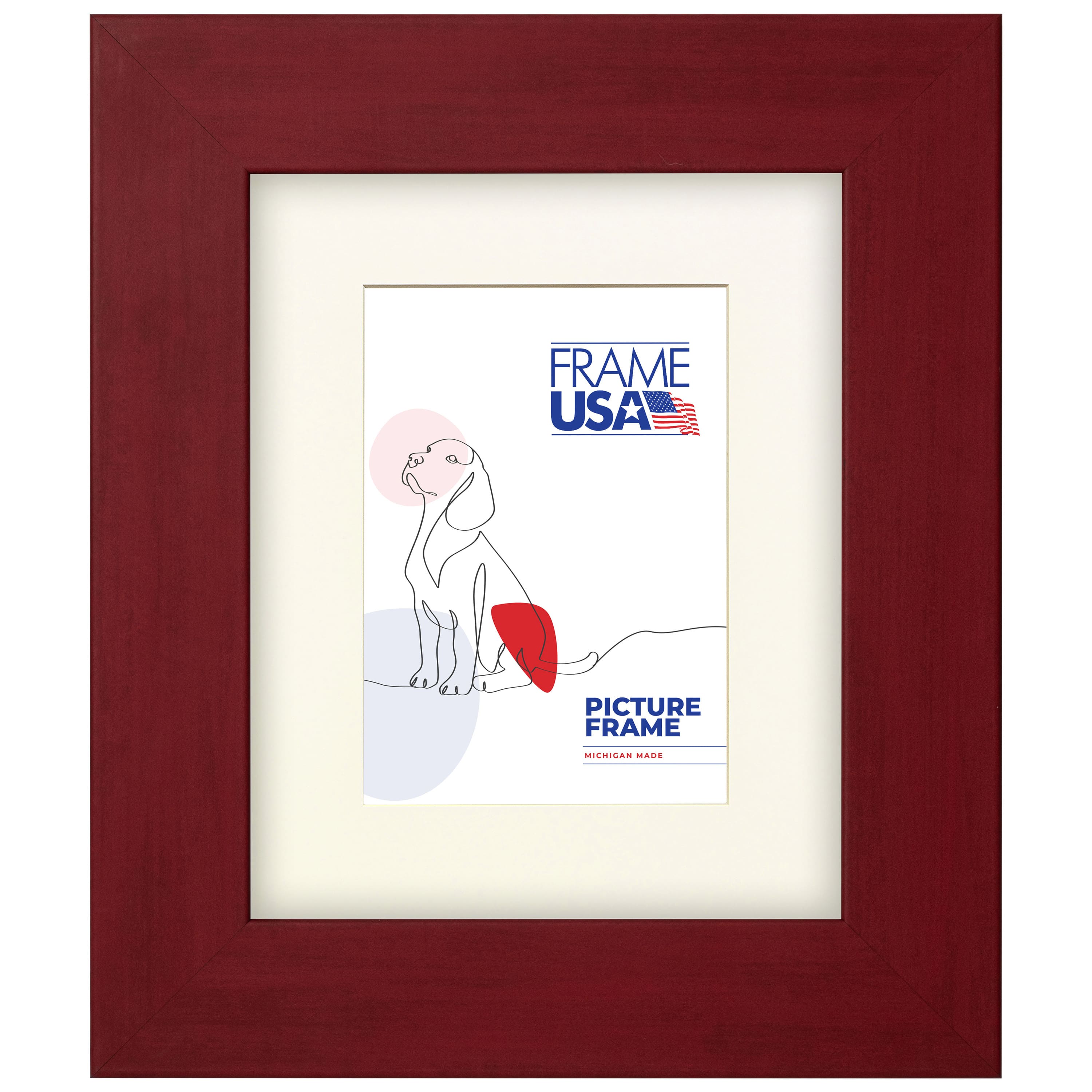 Frame USA Colori Large Red Single Image Picture Frame with Mat