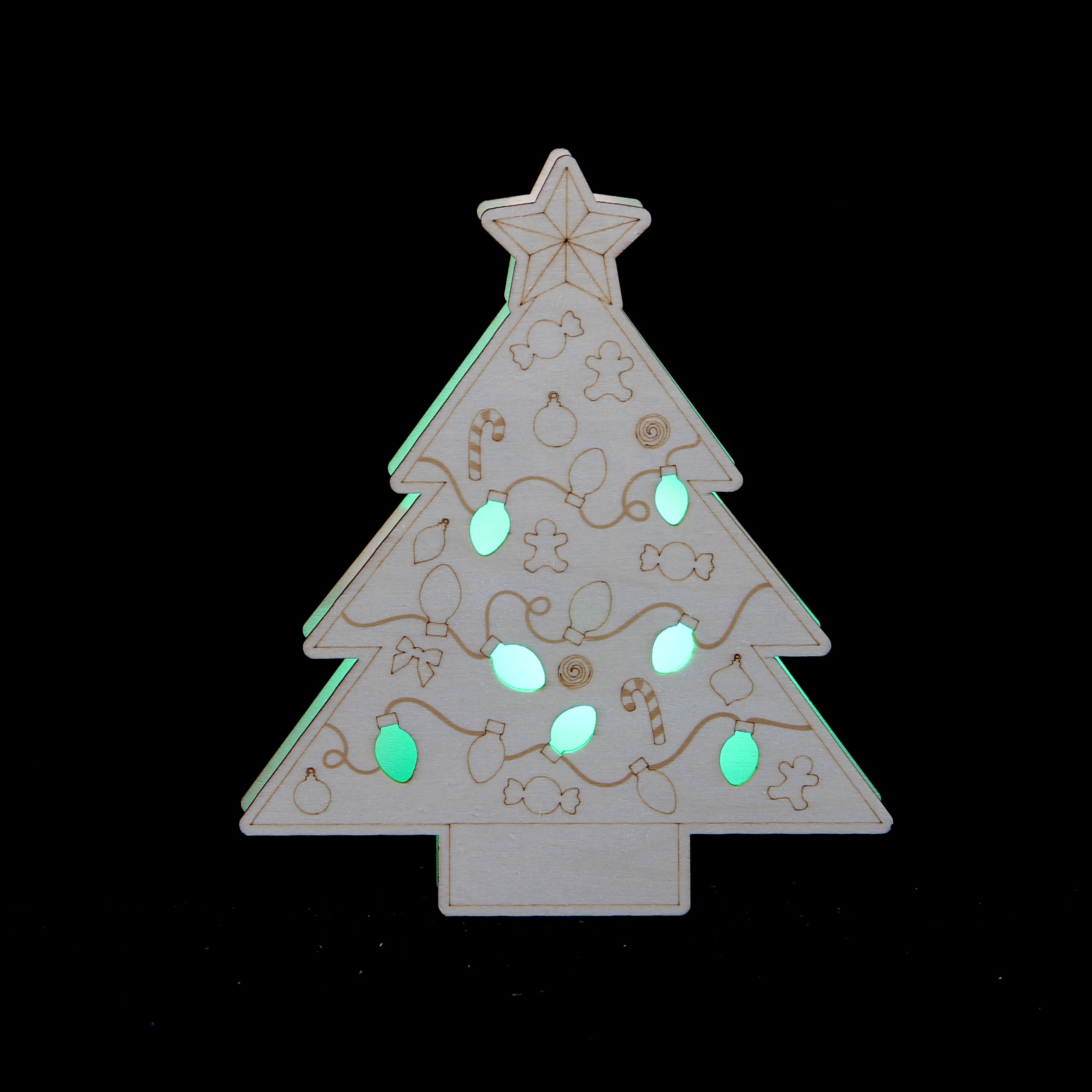 7&#x22; Unfinished Wood LED Christmas Tree Accent by Make Market&#xAE;