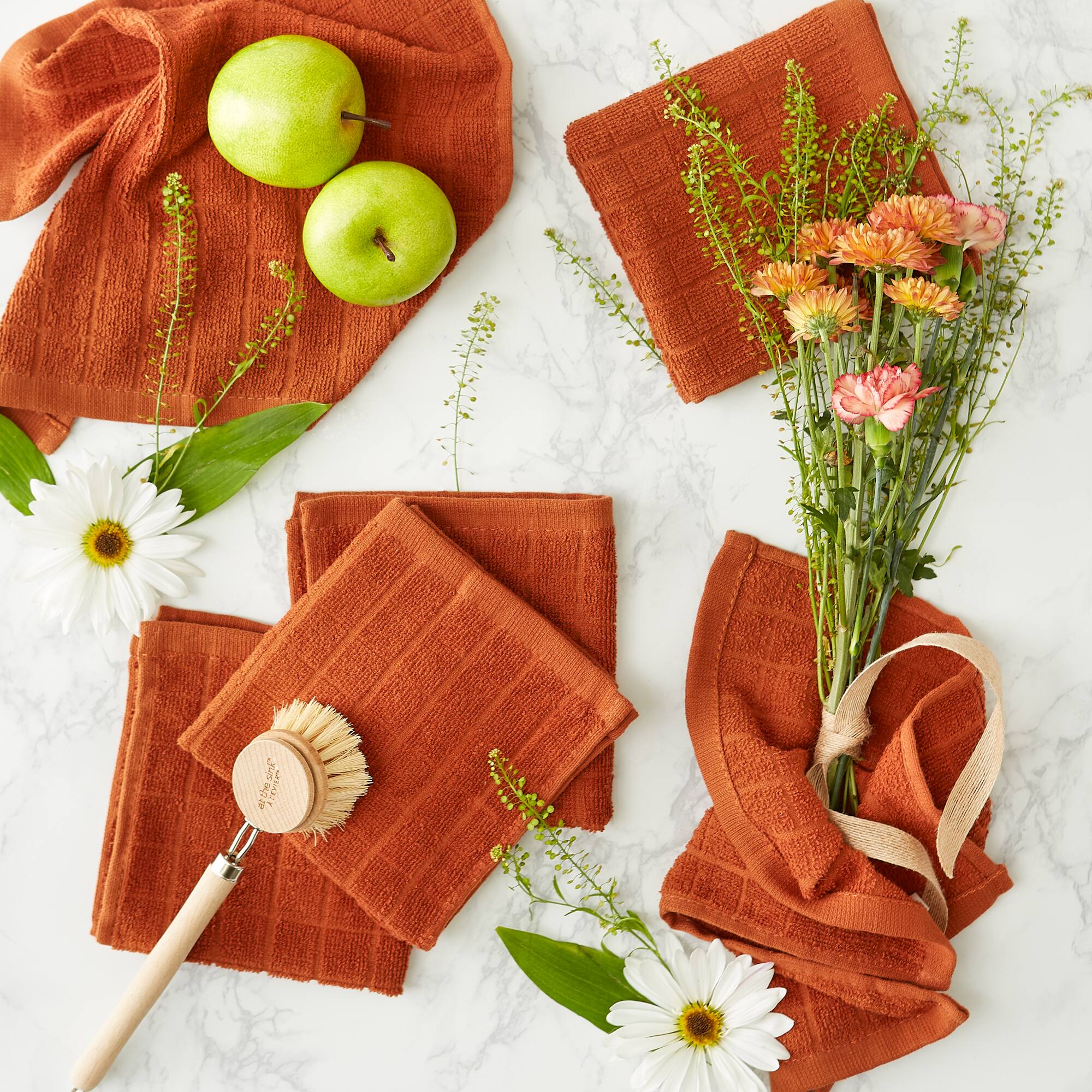 DII® Solid Windowpane Terry Dishcloth Set