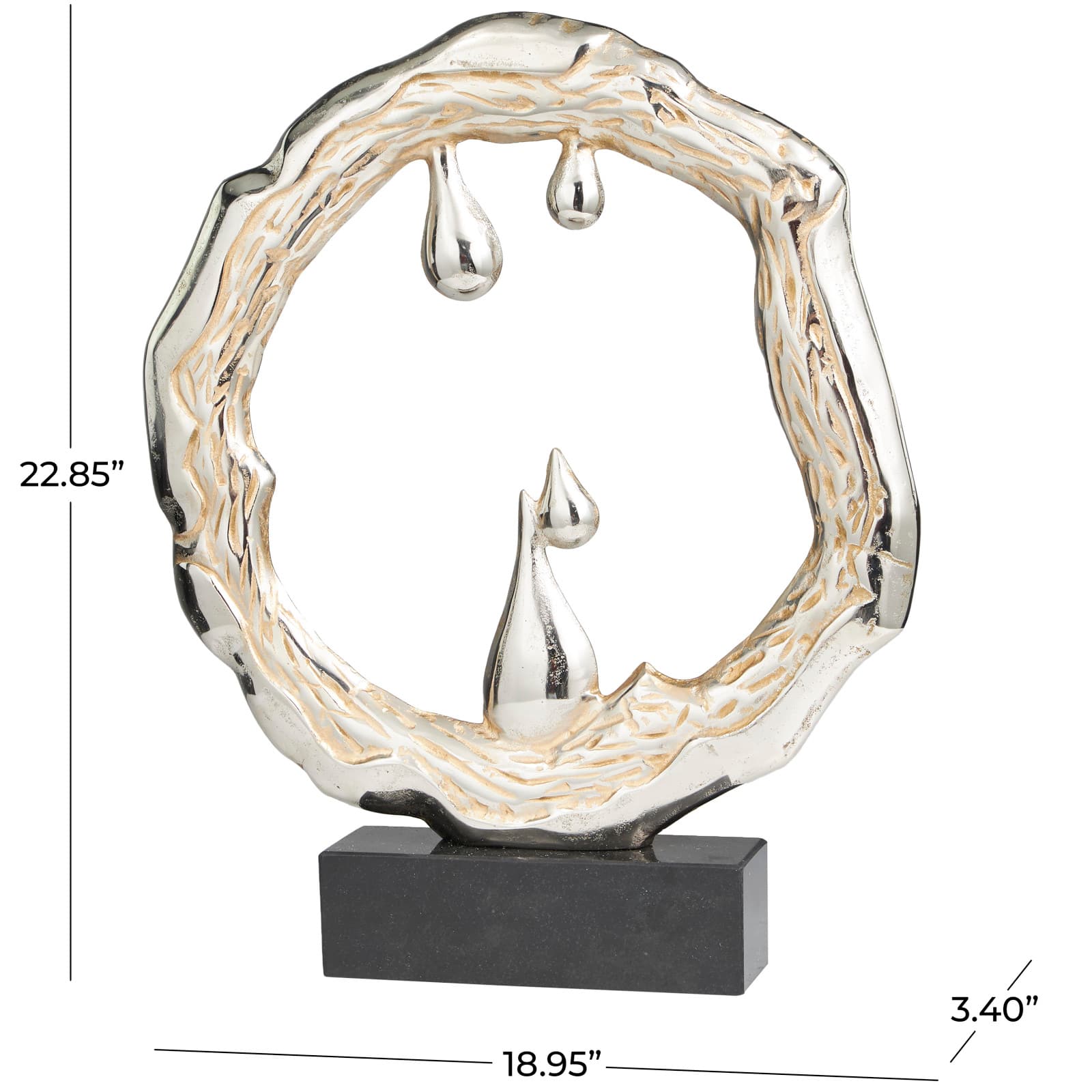 23" Silver Abstract Aluminum Sculpture