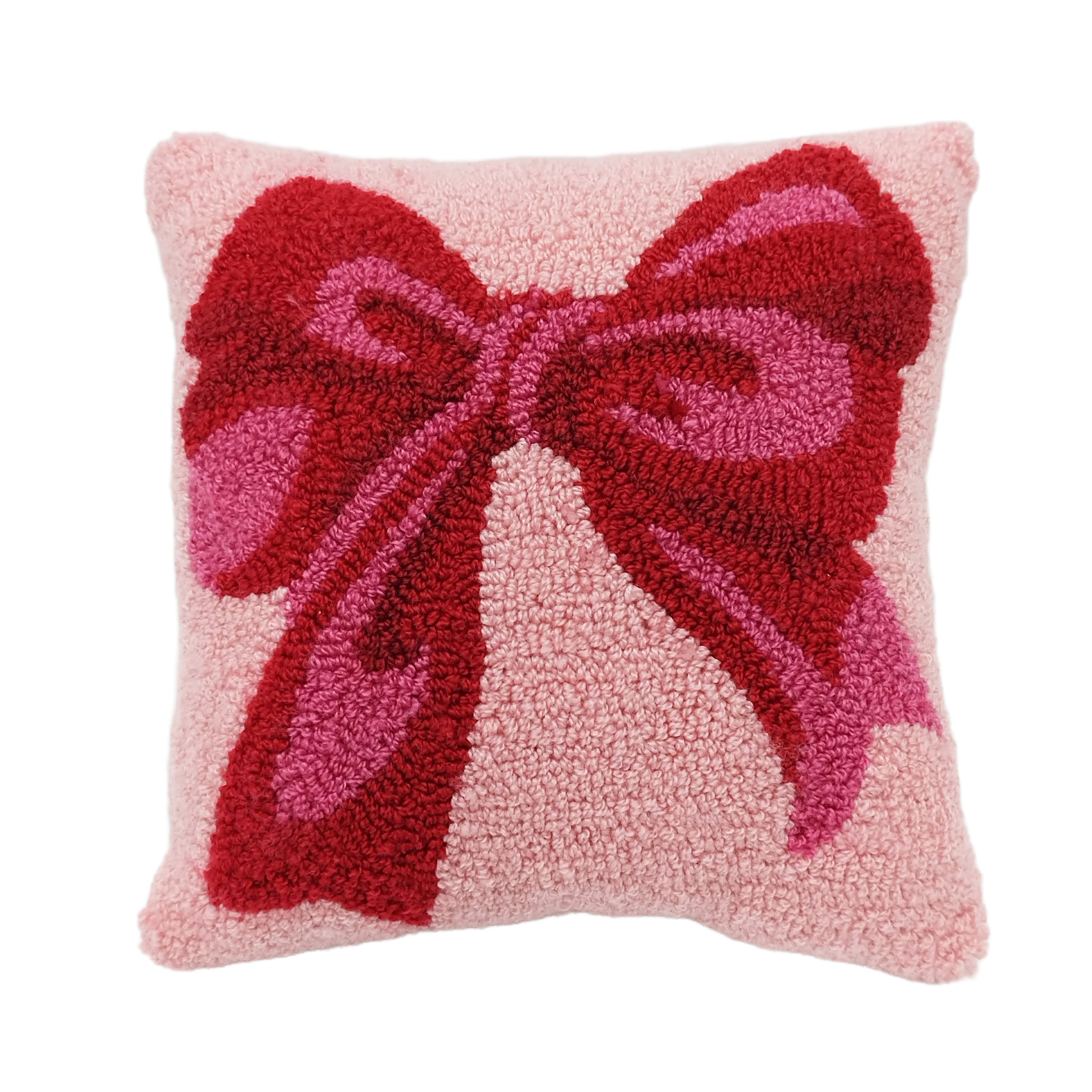 11.5&#x22; x 11.5&#x22; Pink &#x26; Red Bow Throw Pillow by Ashland&#xAE;