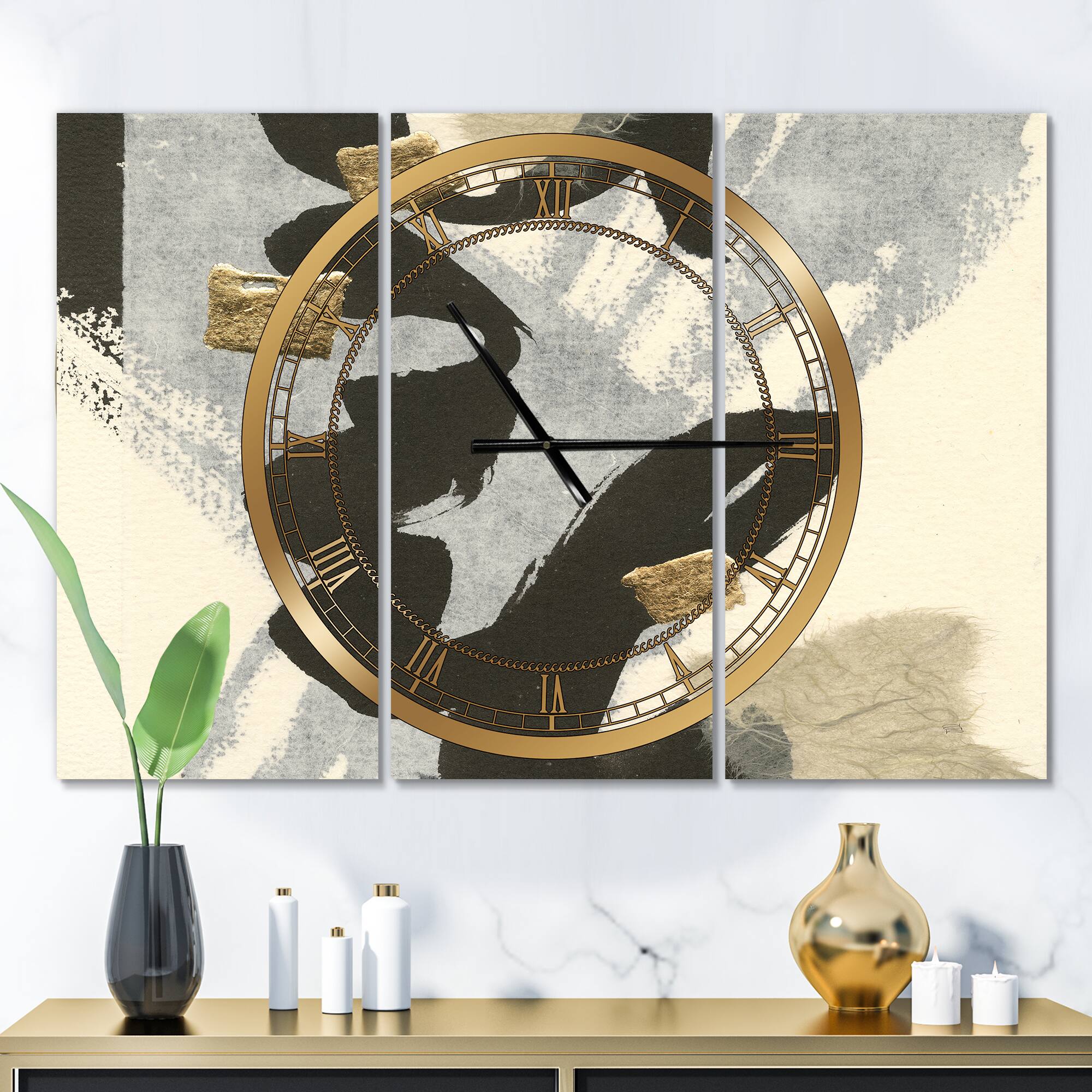 Designart &#x27;Glam Collage Ii Modern Multipanel Wall Clock