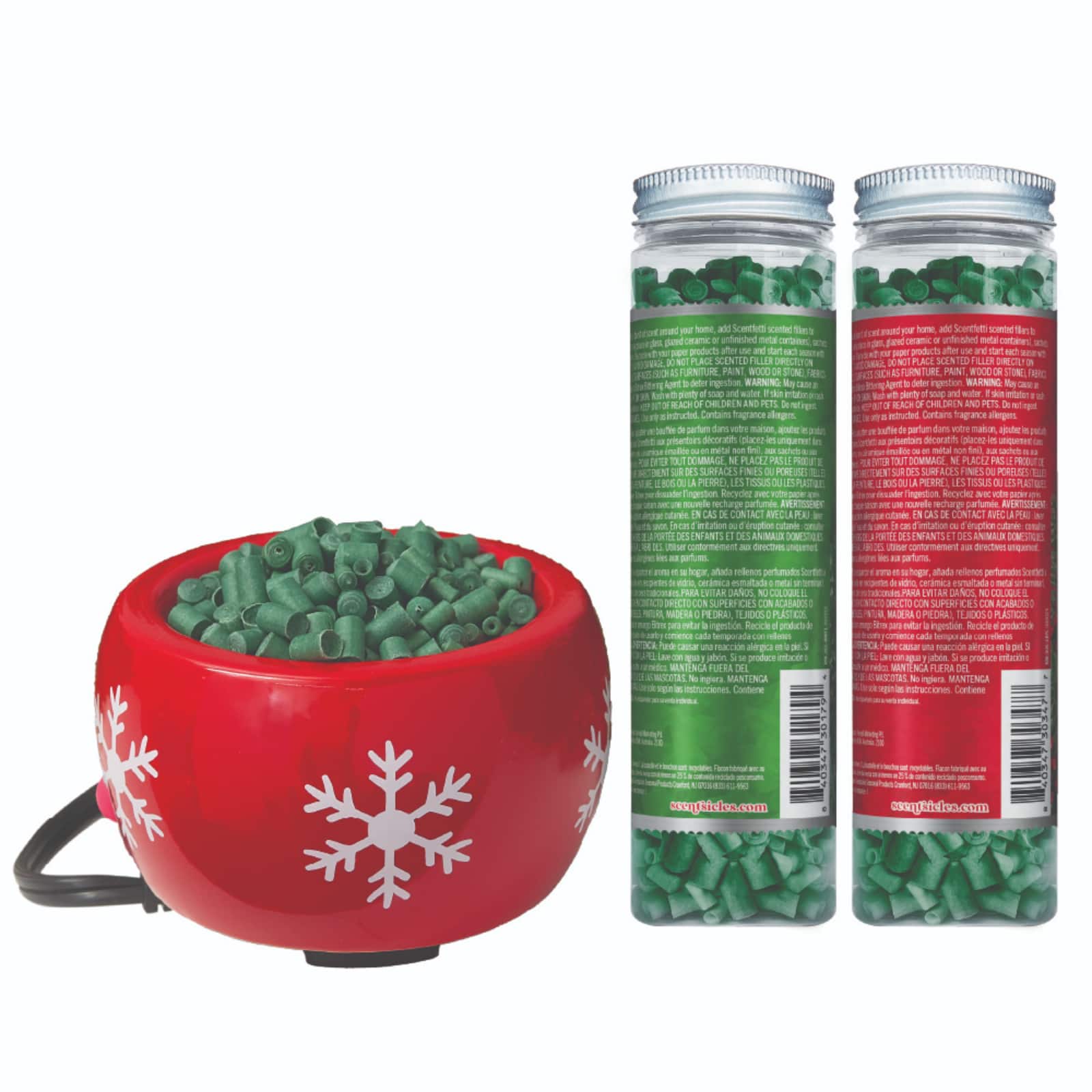 Scentsicles Red Snowflake Warmer with Scentfetti White Winter Fir and Snowberry Pine 3 pack