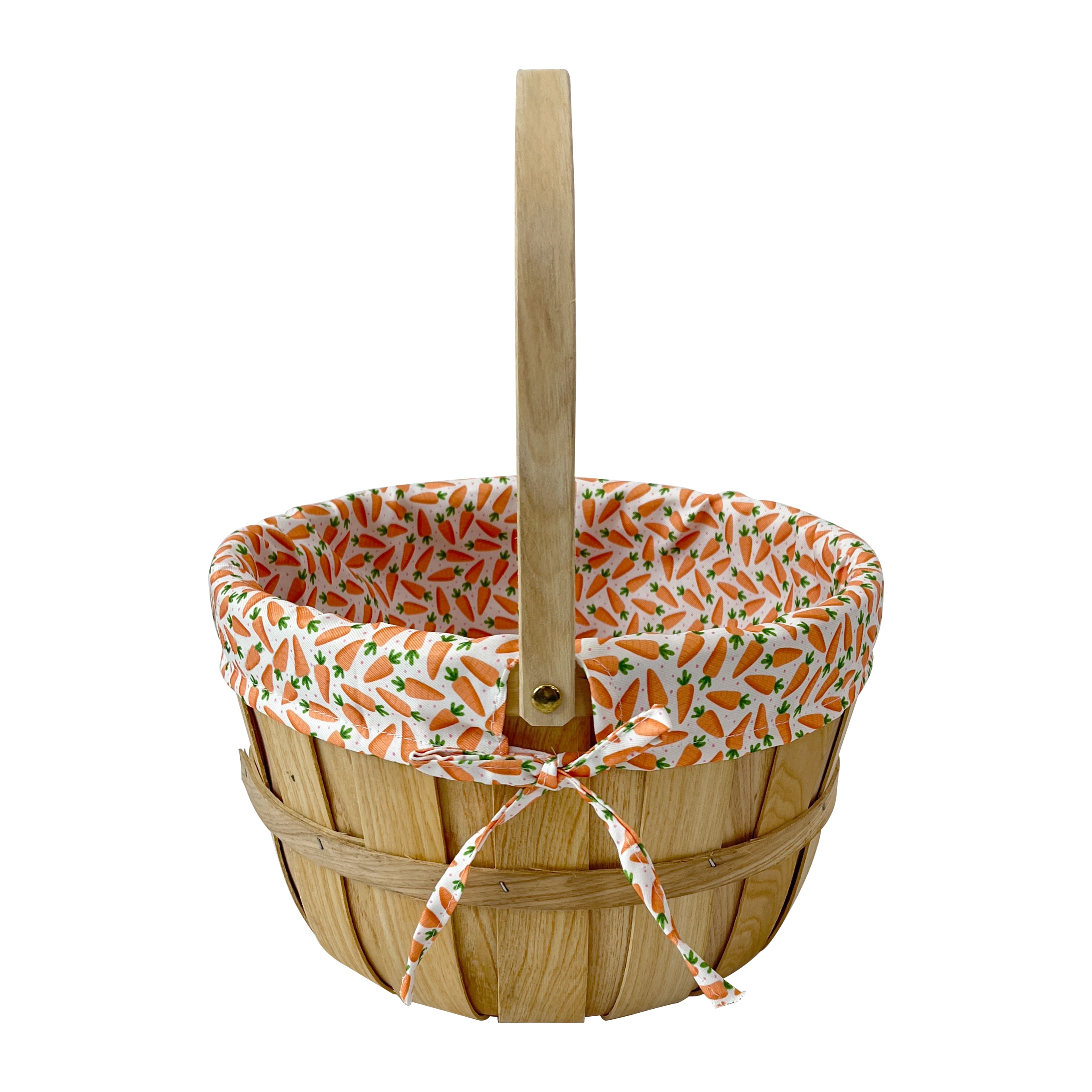 Carrot Fabric Lined Chipwood Easter Basket by Ashland