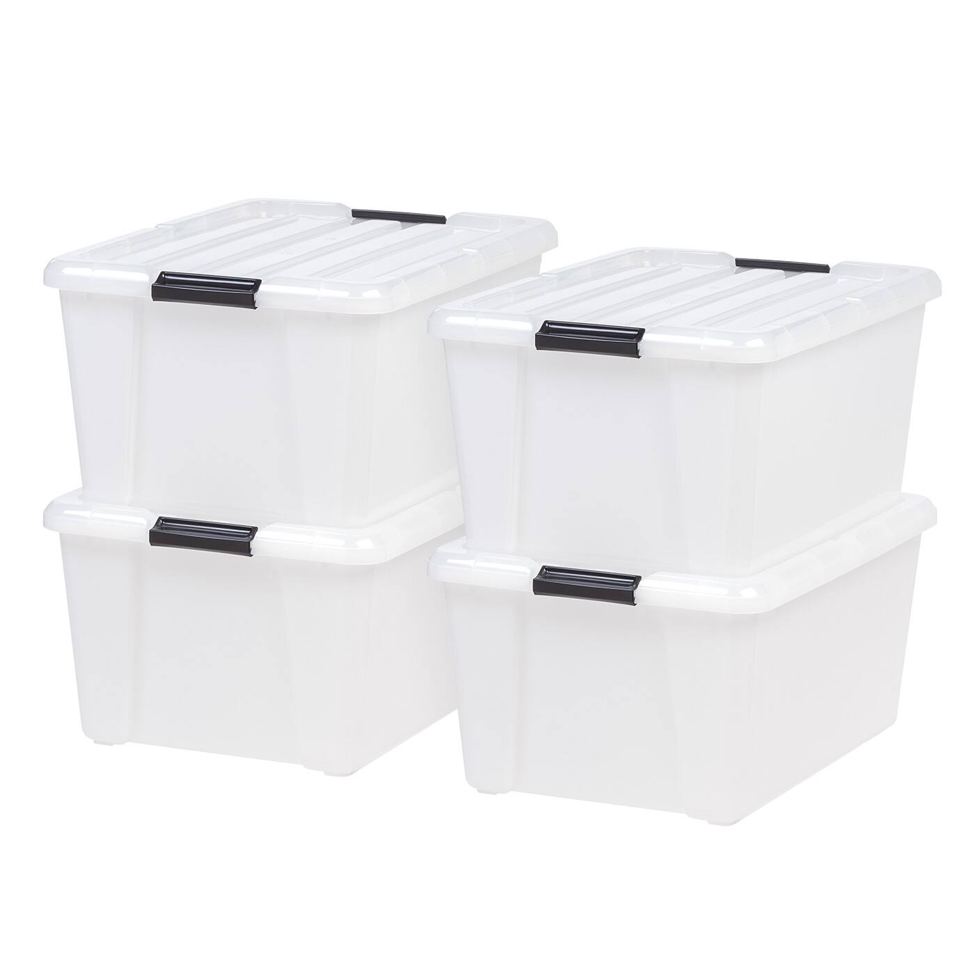 IRIS® 45qt. Clear Latching Storage Boxes, 4ct.