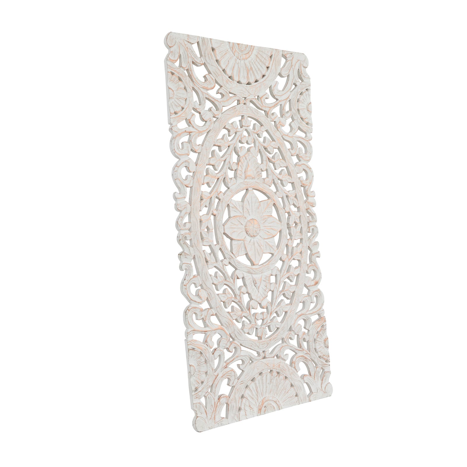 White Wood Traditional Wall Decor, 48&#x22; x 24&#x22;