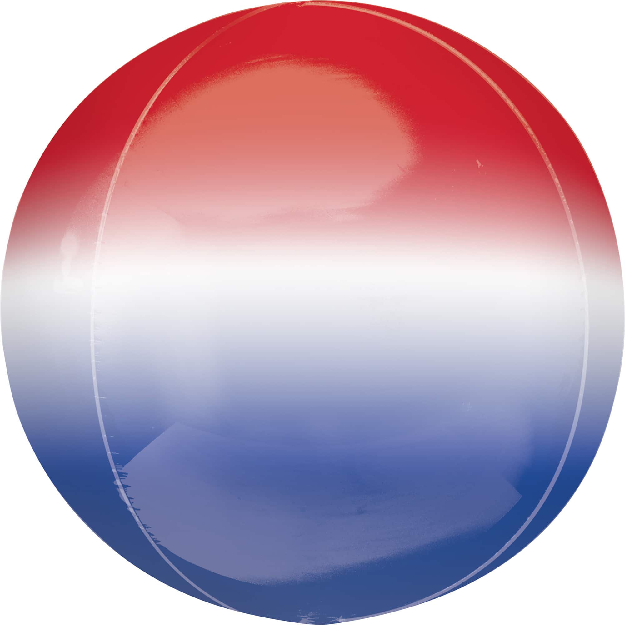Obrz&#xAE; 16&#x22; Red, White &#x26; Blue Ombre Foil Balloon
