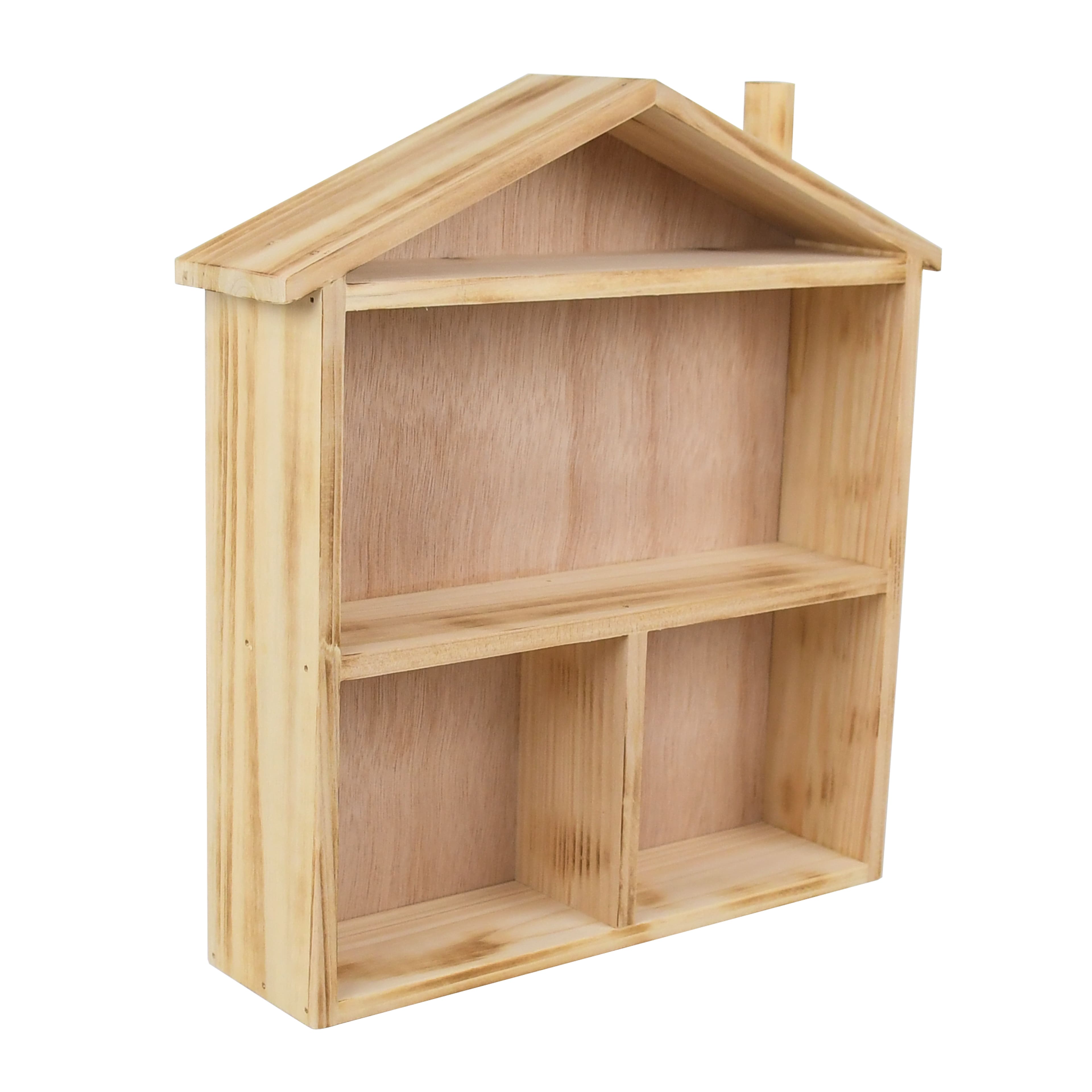 12.75" Natural Wood House Tabletop Cubby by Ashland®