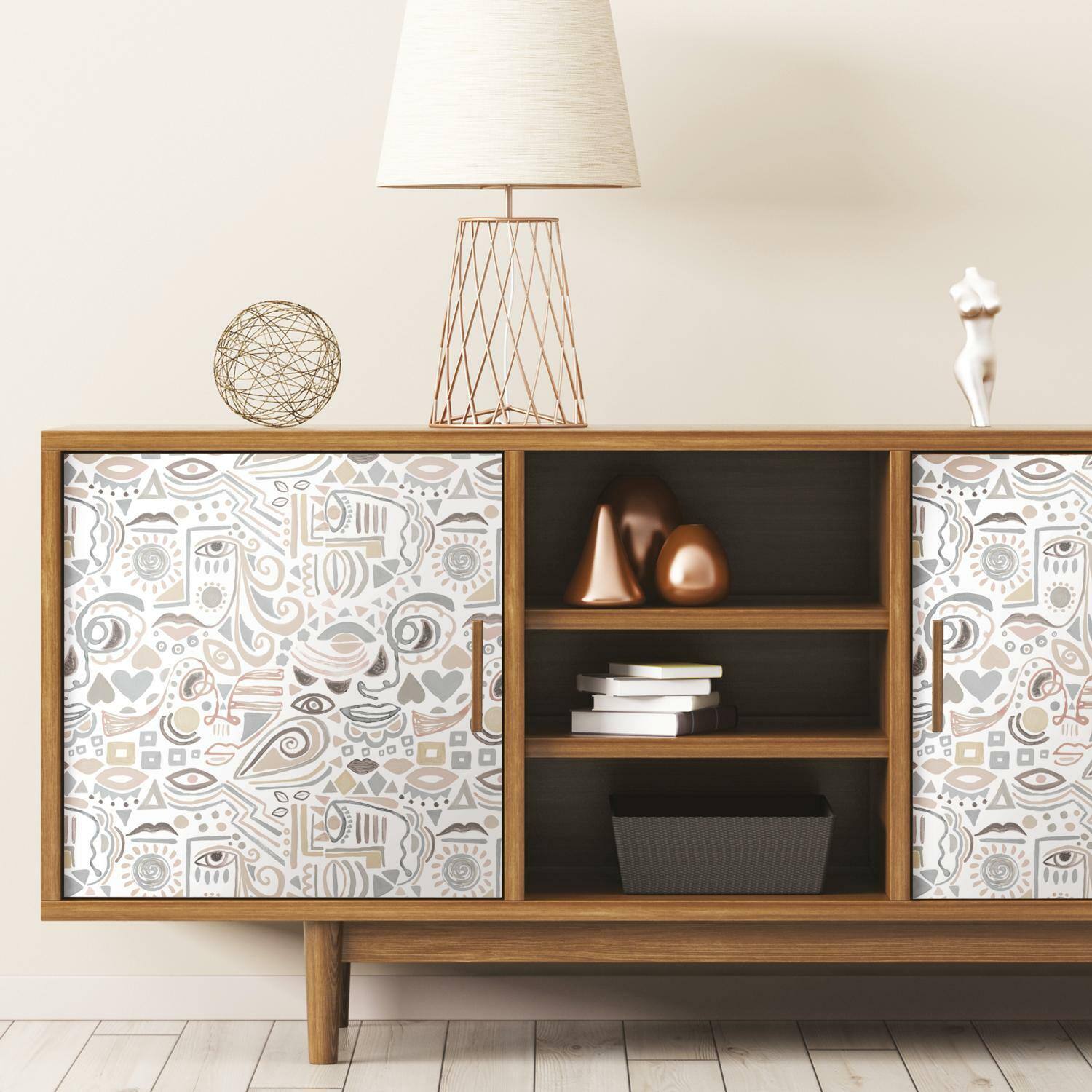 RoomMates Mod Faces Peel &#x26; Stick Wallpaper