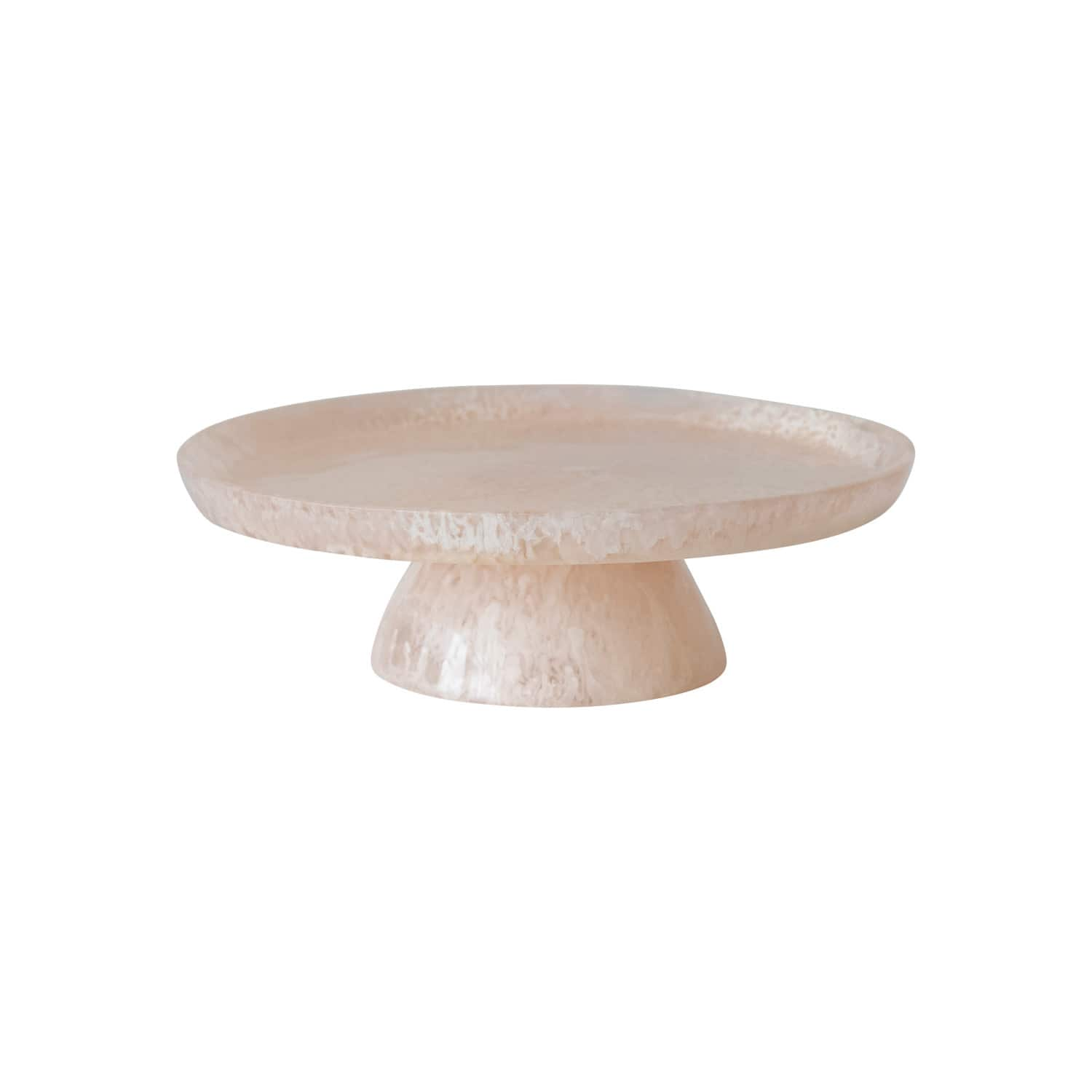 11&#x22; Blush Pink Matte Marbled Food Pedestal