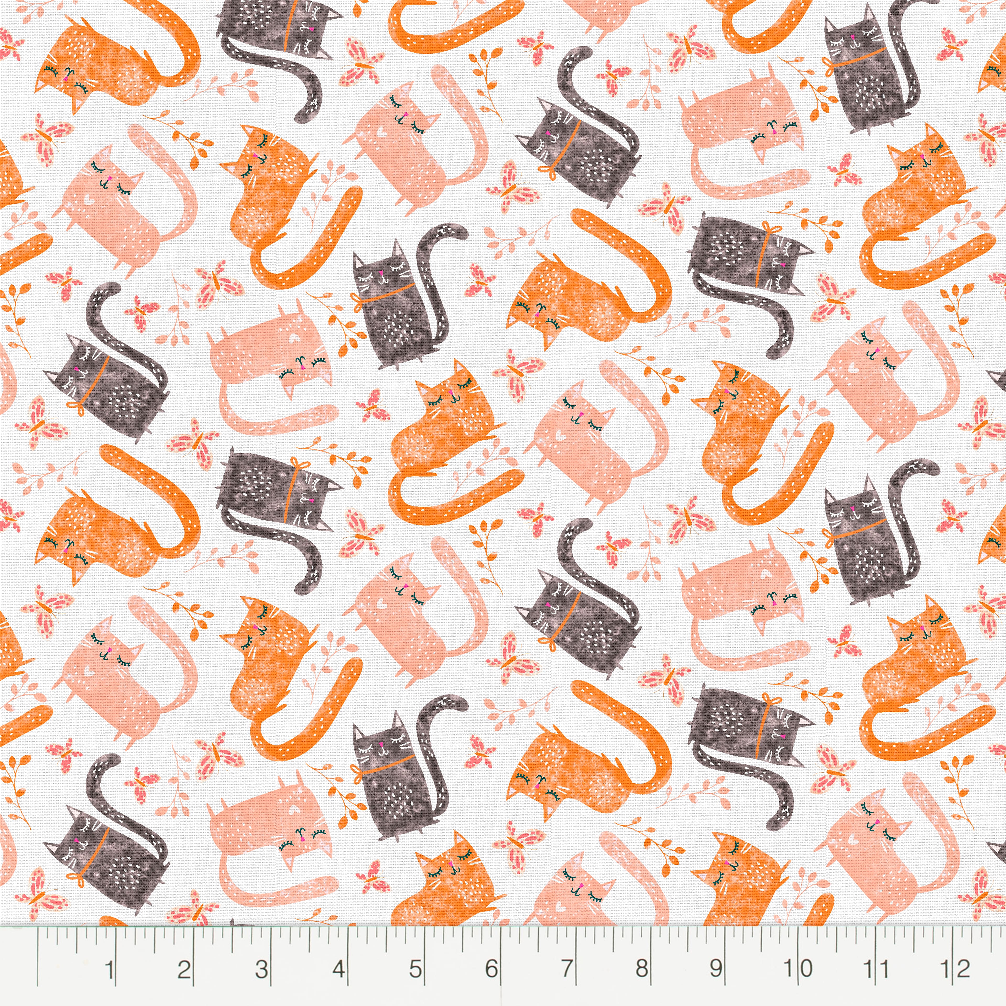 Coral Cats Cotton Fabric Bundle by Loops & Threads™