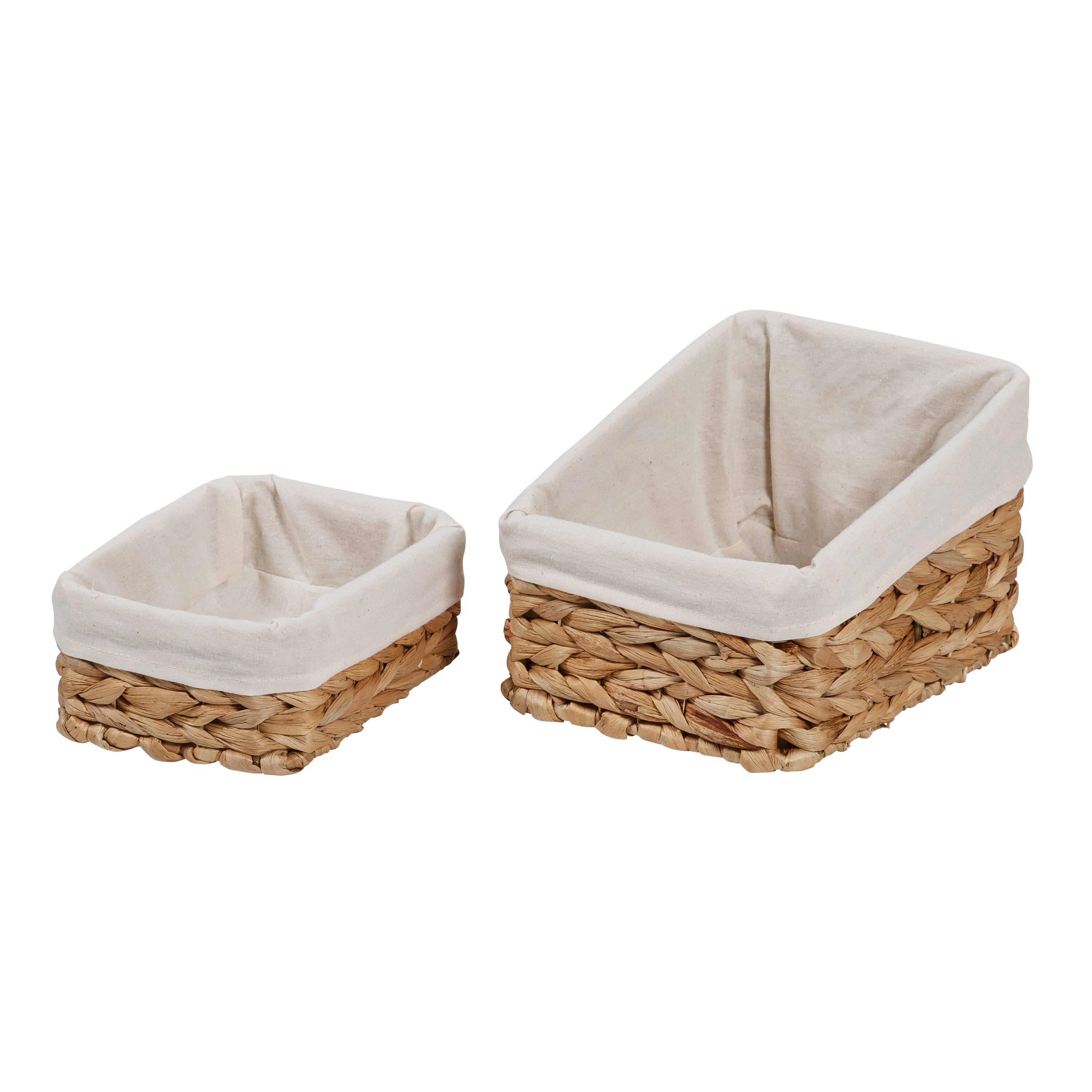 7-Piece Water Hyacinth Woven Bathroom Storage Basket Set