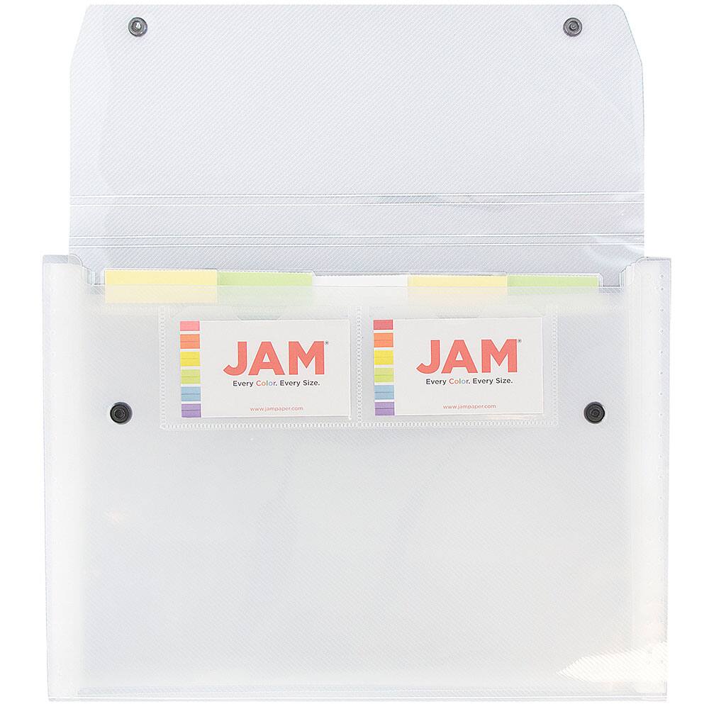 JAM Paper 9" x 13" Clear Plastic Accordion Folder