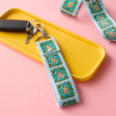Granny Square Trim Keychain