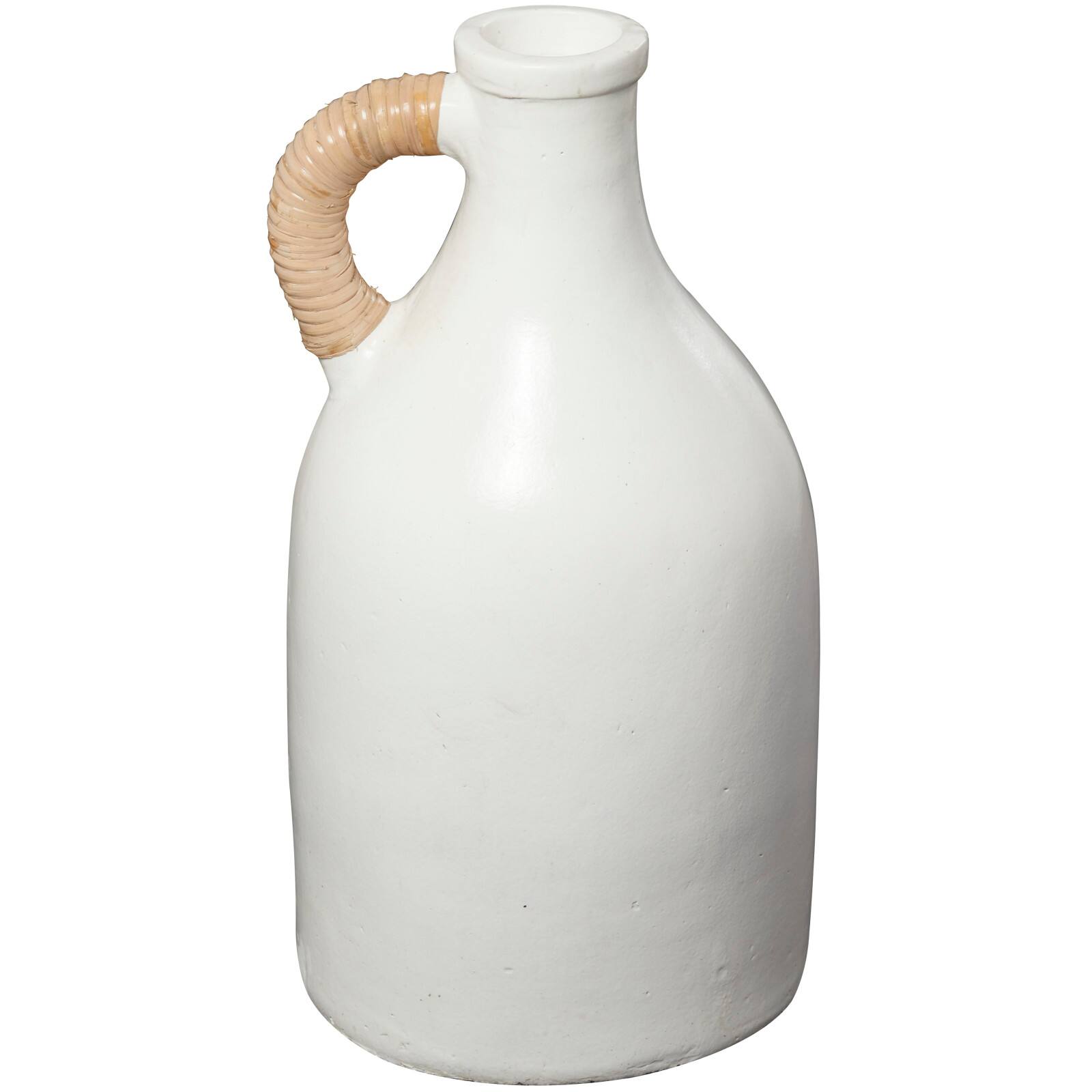 18" White Ceramic Jug Inspired Vase