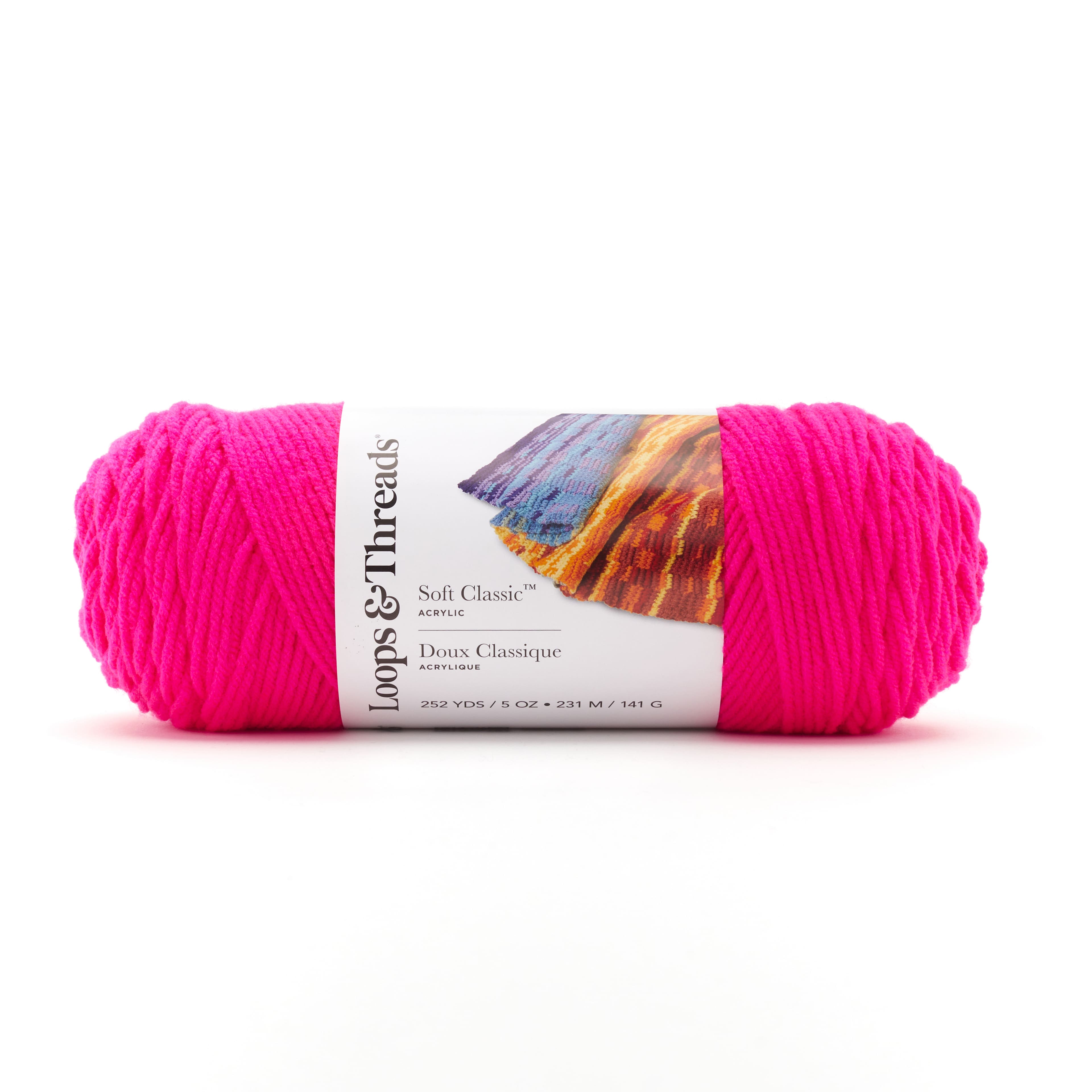 Soft Classic™ Neon Yarn by Loops & Threads®, Color: Neon Pink | Michaels