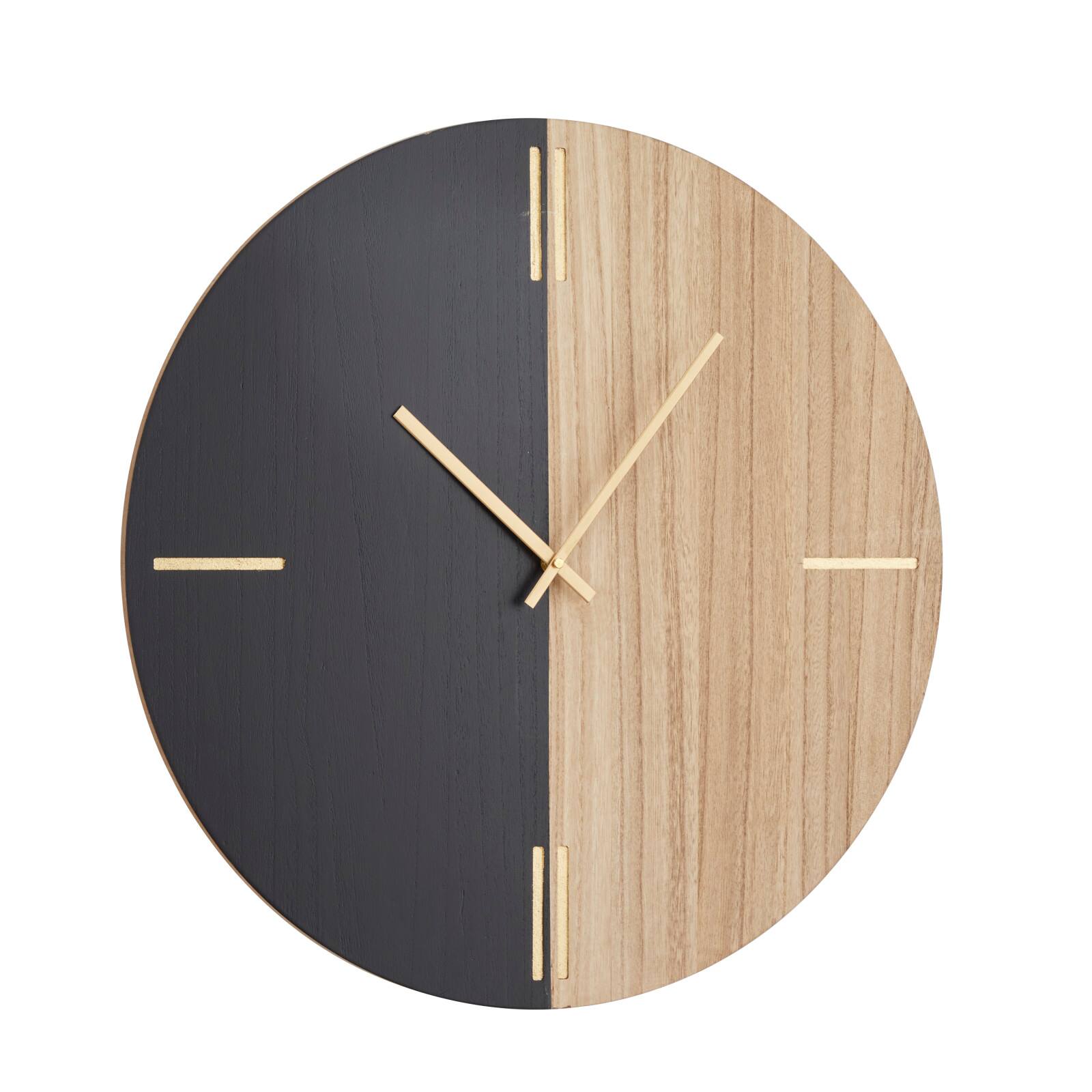 Black Contemporary Abstract Wall Clock, 24" x 2" x 24"