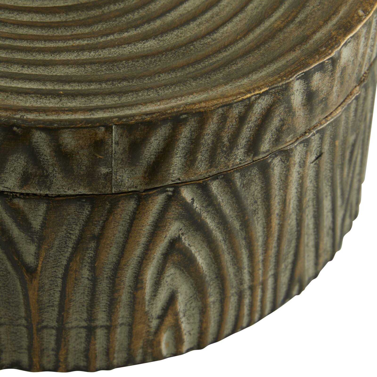 Set of 2" Bronze Metal Vintage Decorative Jar, 6", 7.25"