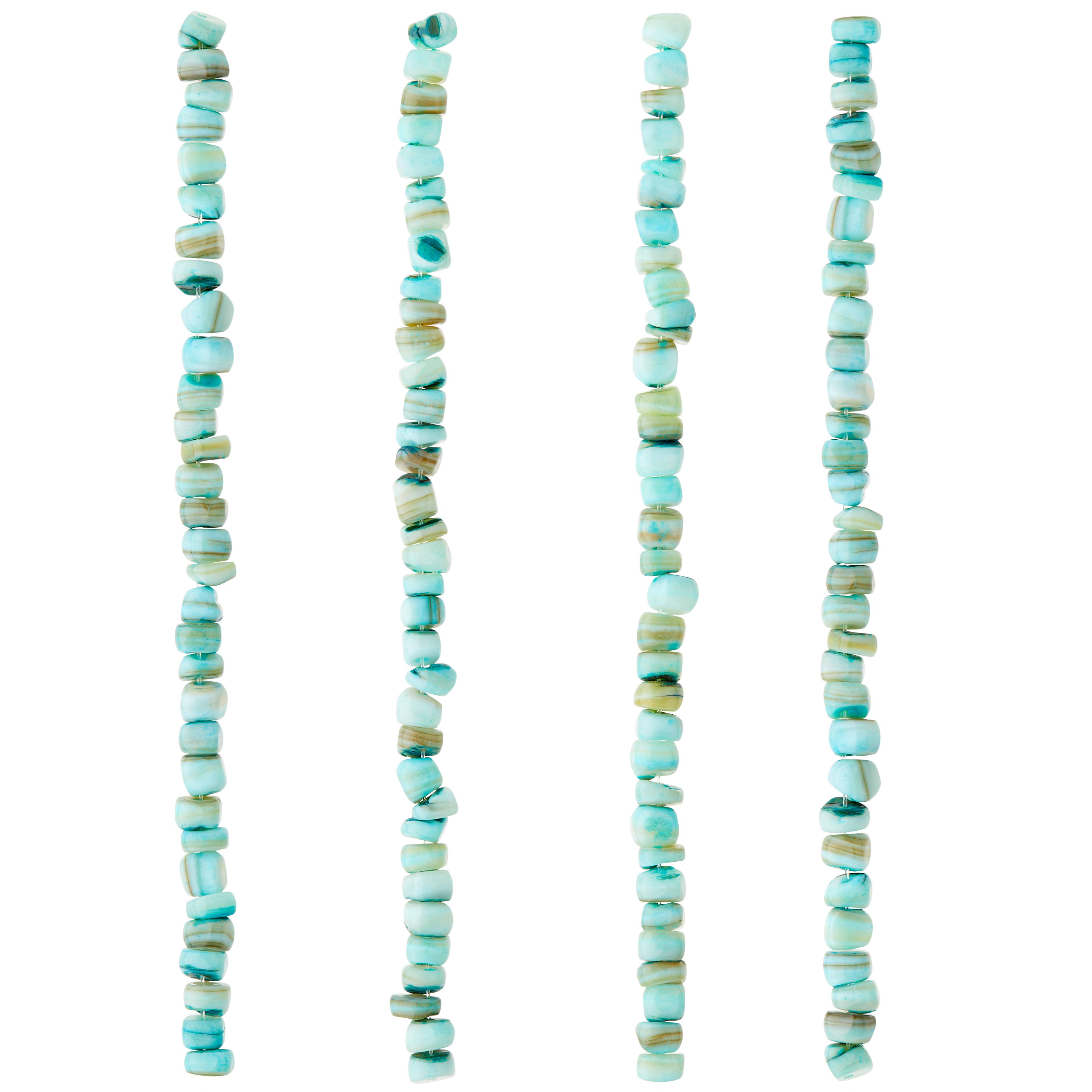 12 Pack: Aqua Shell Chip Beads, 5mm by Bead Landing&#x2122;