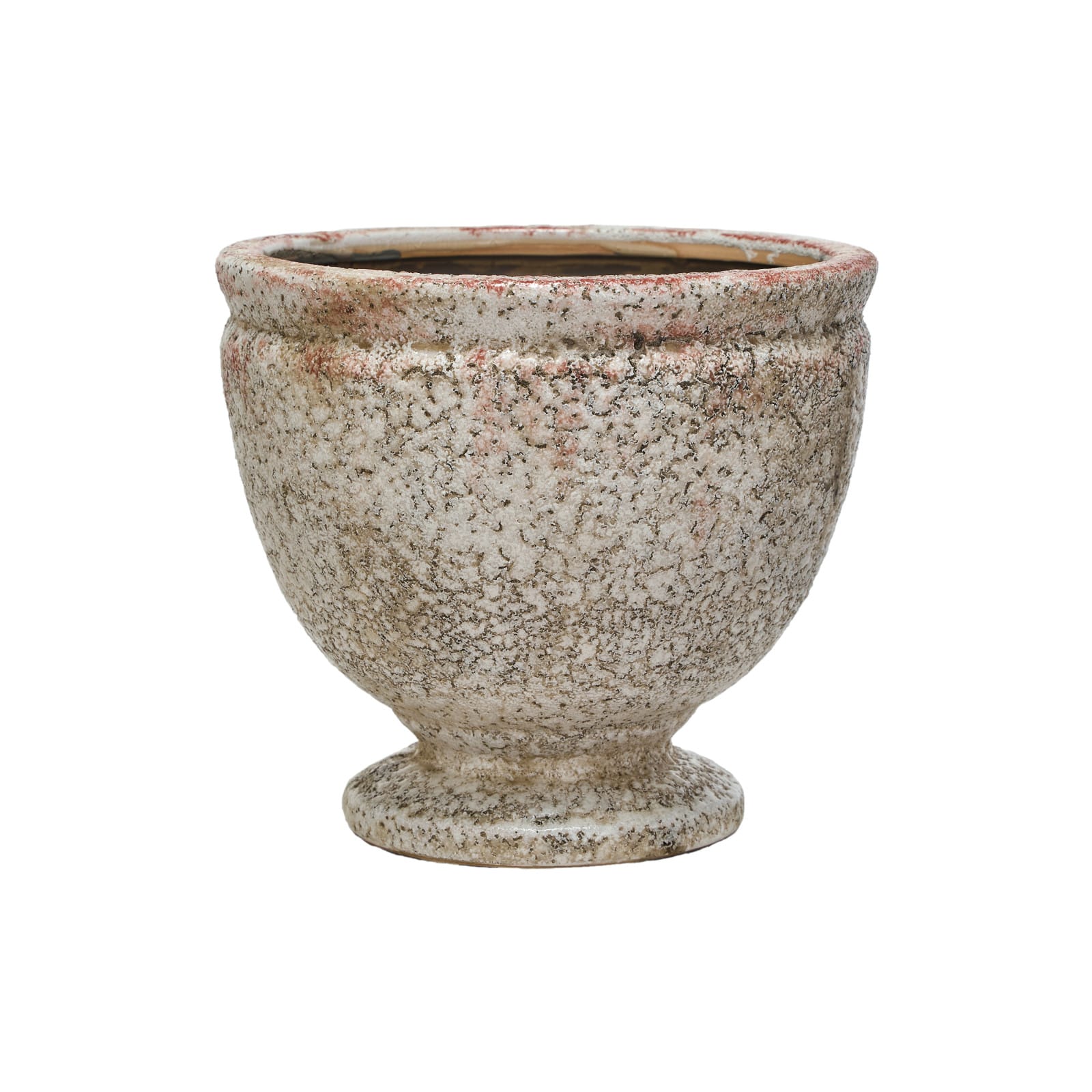 Hello Honey&#xAE; 8&#x22; Round Distressed Terra Cotta Footed Planter