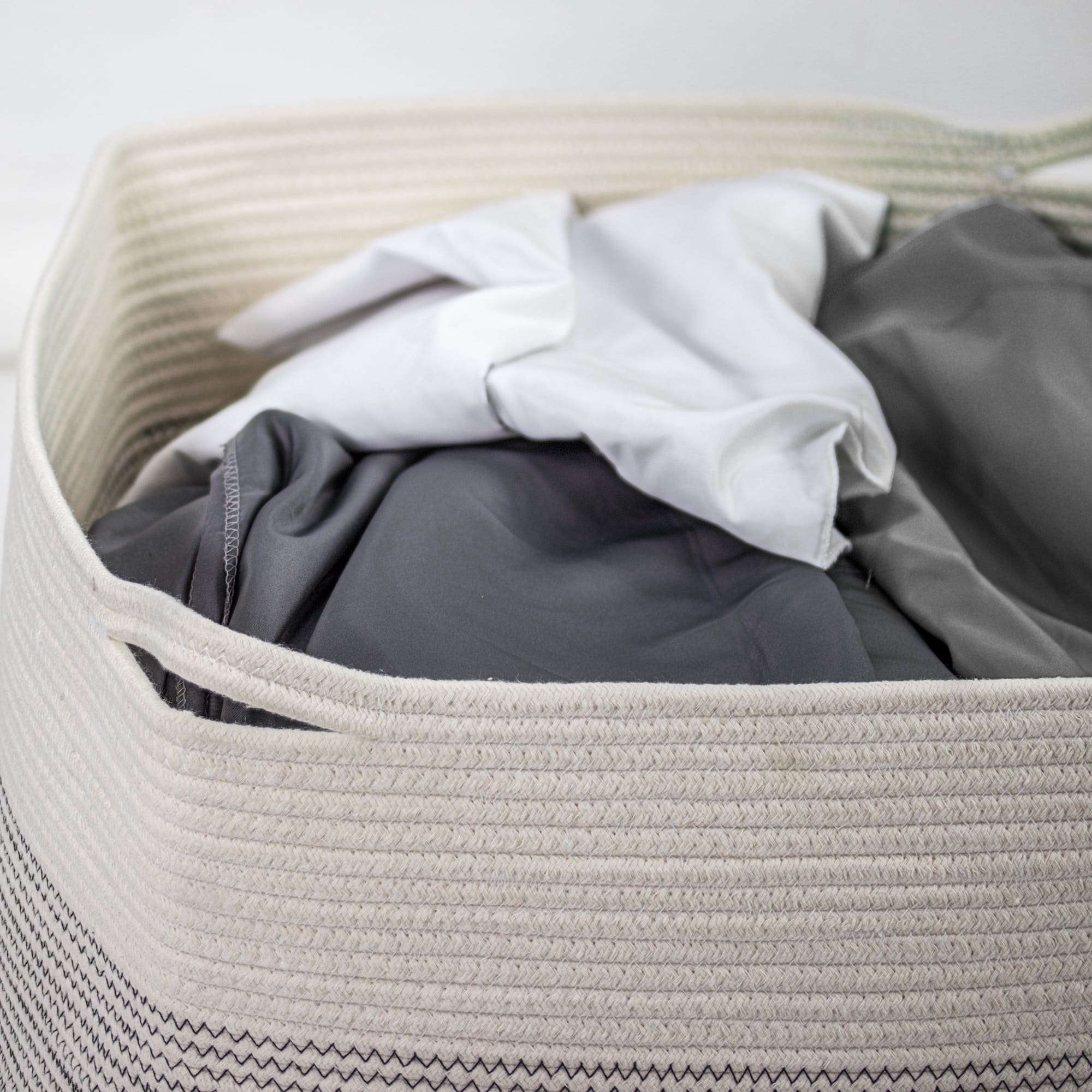 20" Woven Cotton Basket with Handles