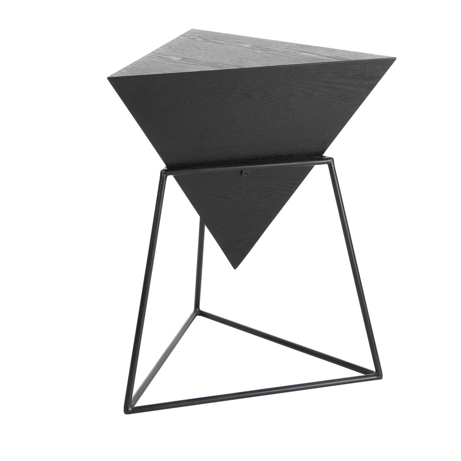 Gray Metal &#x26; Wood Modern Accent Table