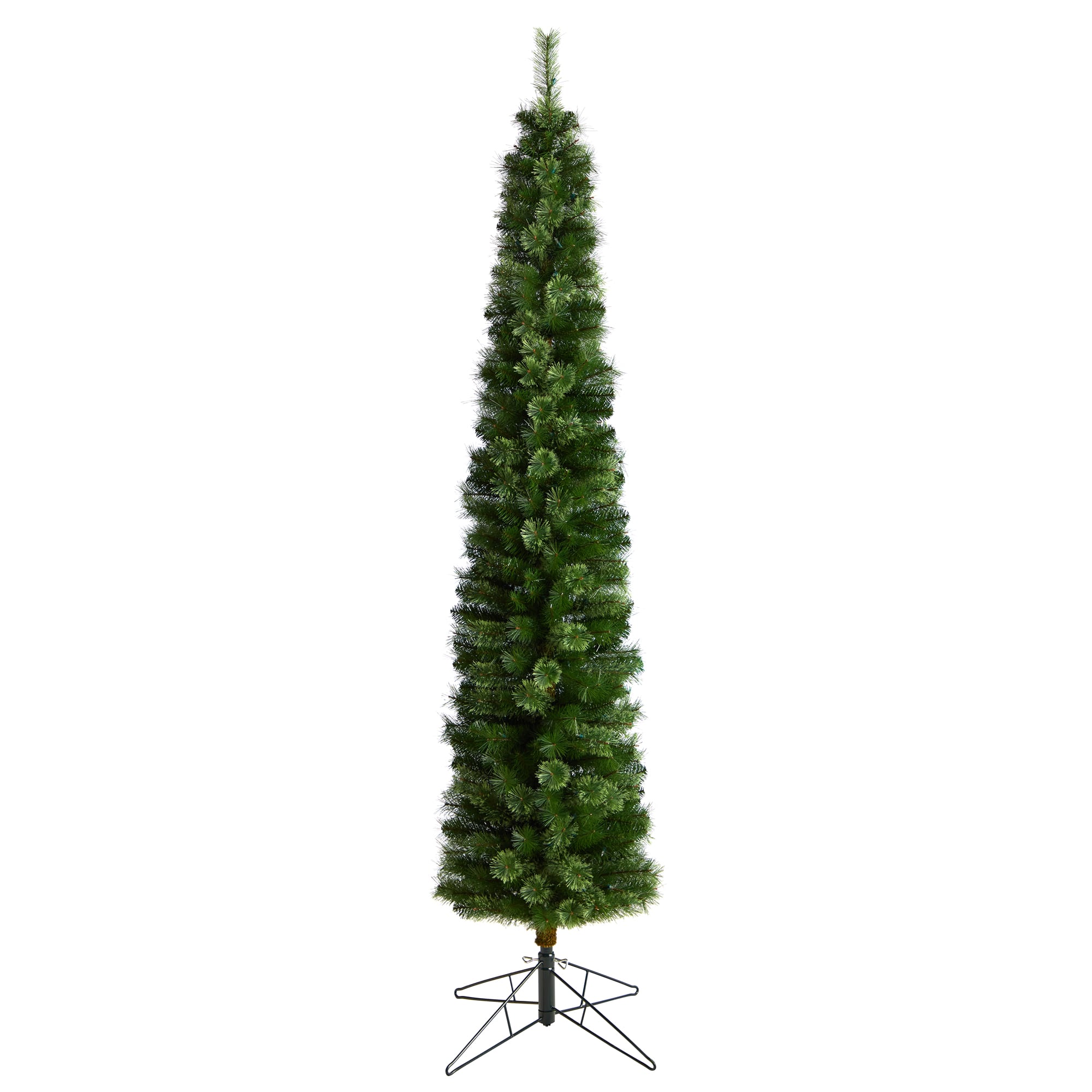 8ft. Pre-Lit Green Pine Artificial Christmas Tree, Clear LED Lights