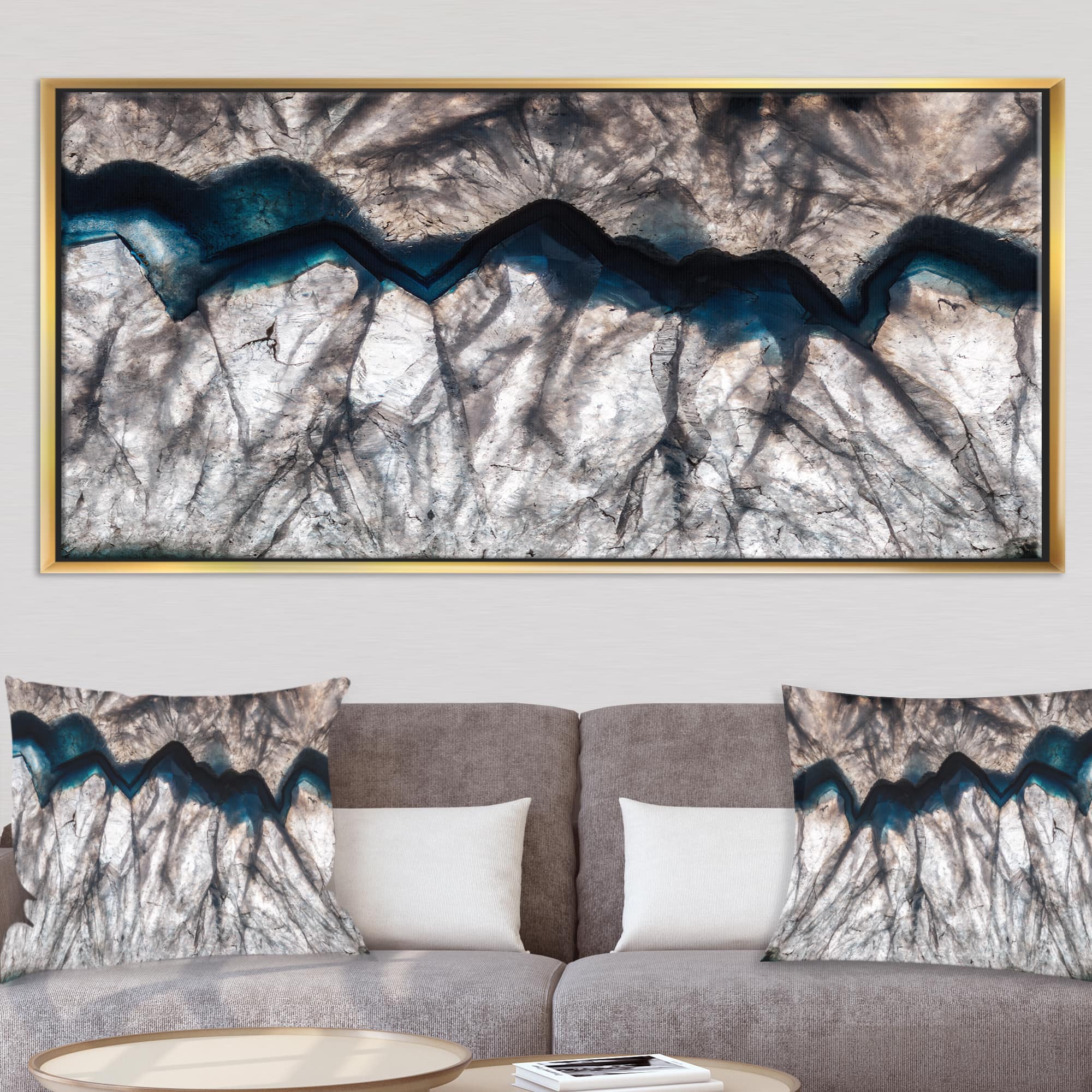 Designart - Backlit Mineral Macro - Abstract Framed Canvas Wall Art Print