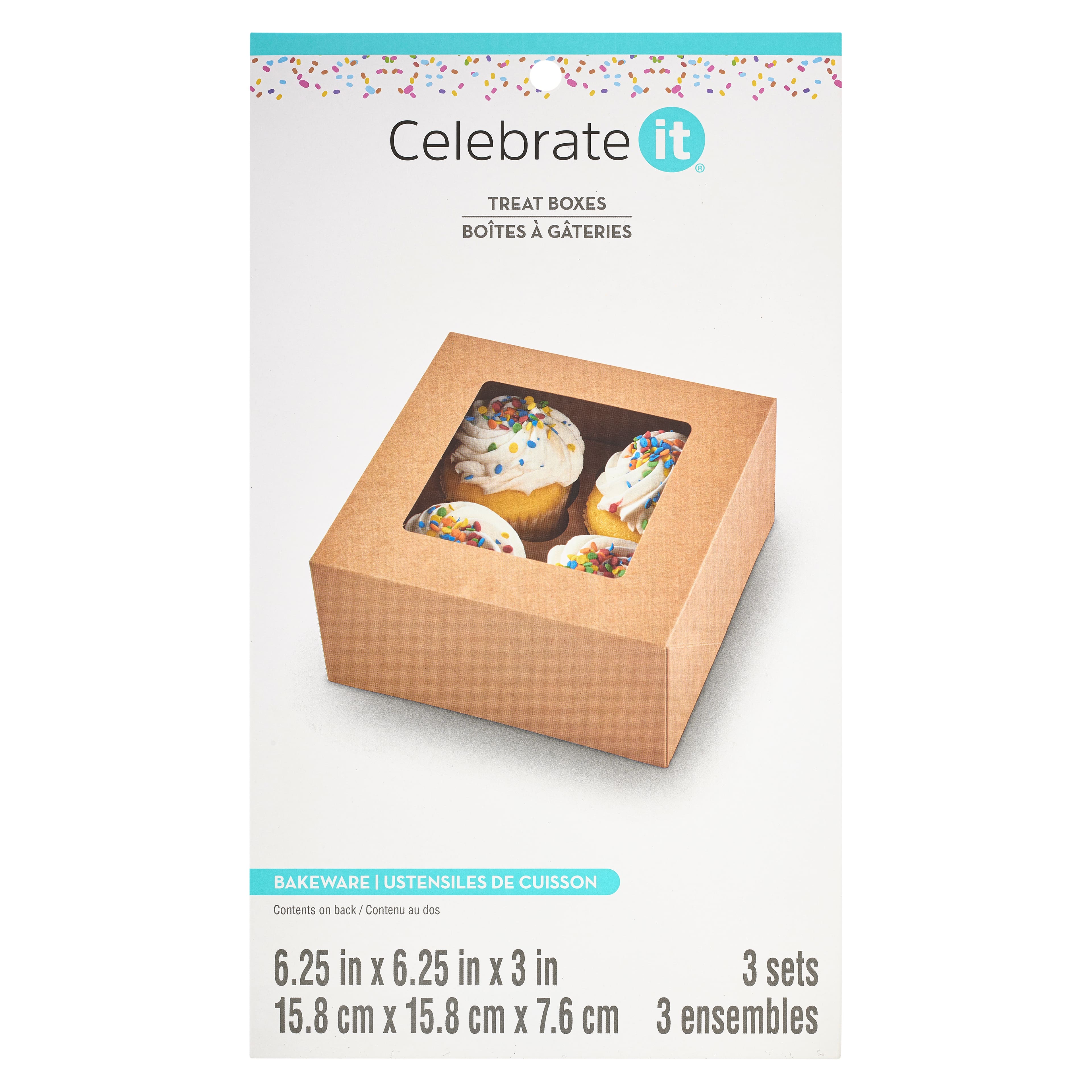 6 Packs: 3 ct. (18 total) Kraft Cupcake Boxes by Celebrate It®