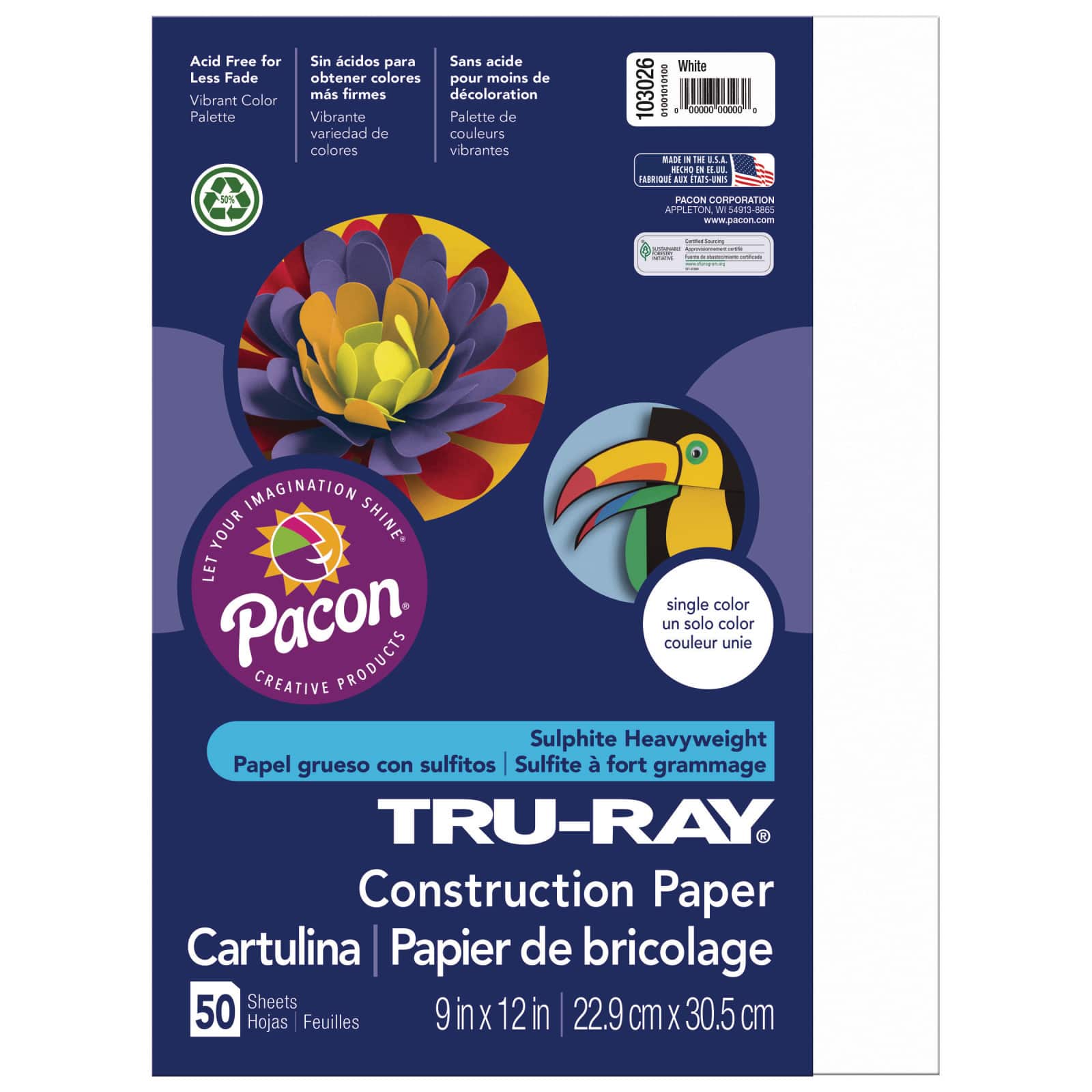 Pacon® Tru-Ray® 9" x 12" Construction Paper, 50 Sheets